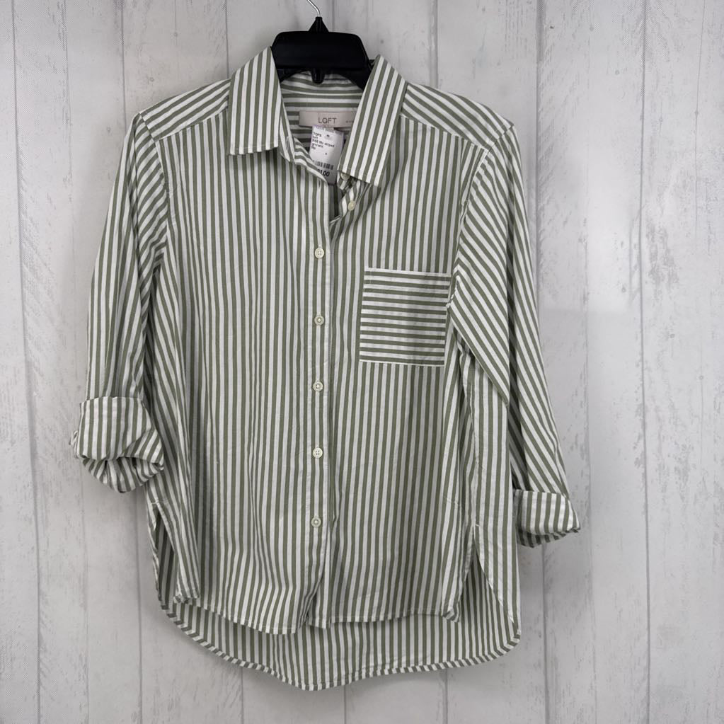 R55 Mo striped button down l/s top