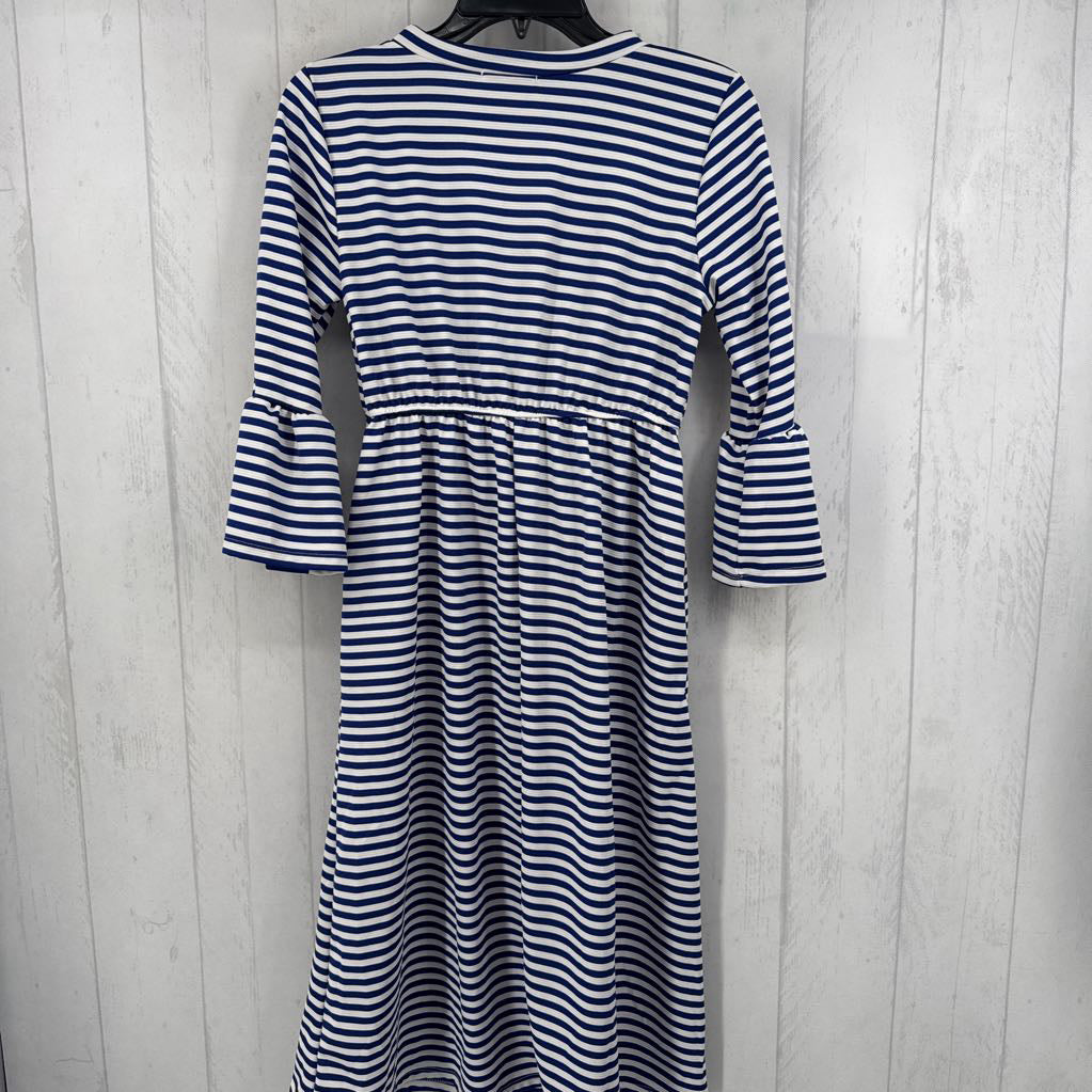 S striped flare slv dress