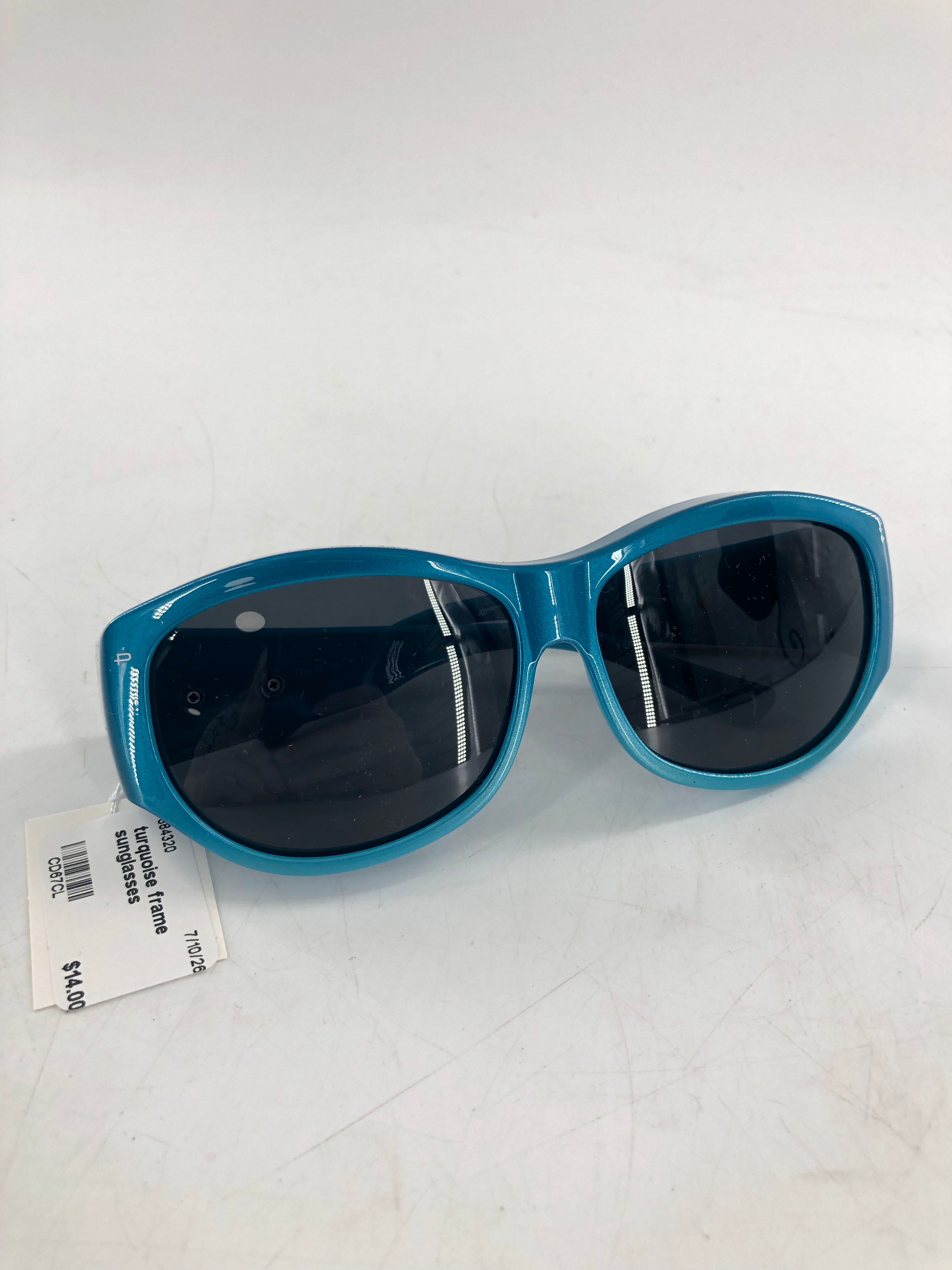 turquoise frame sunglasses