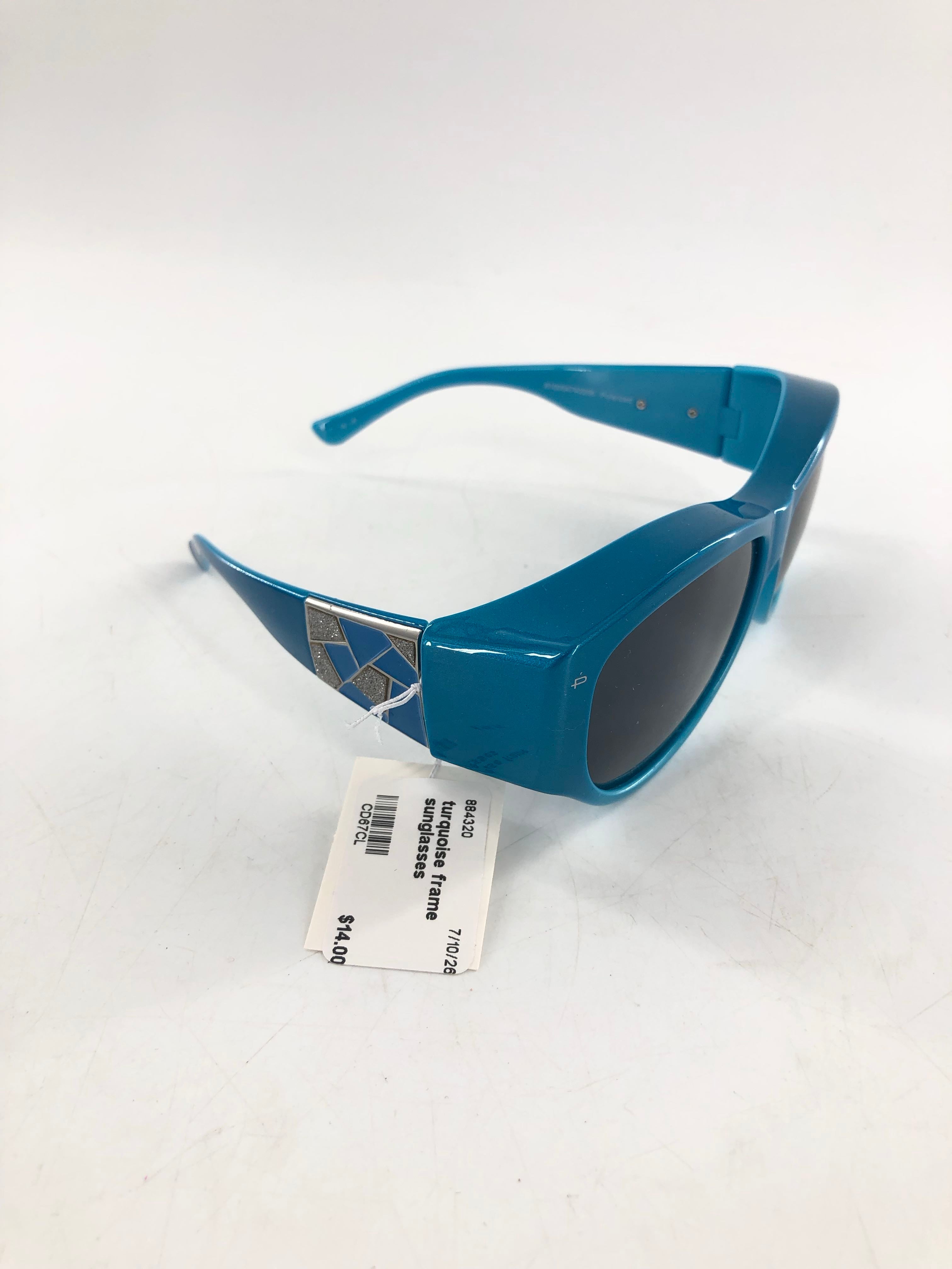 turquoise frame sunglasses