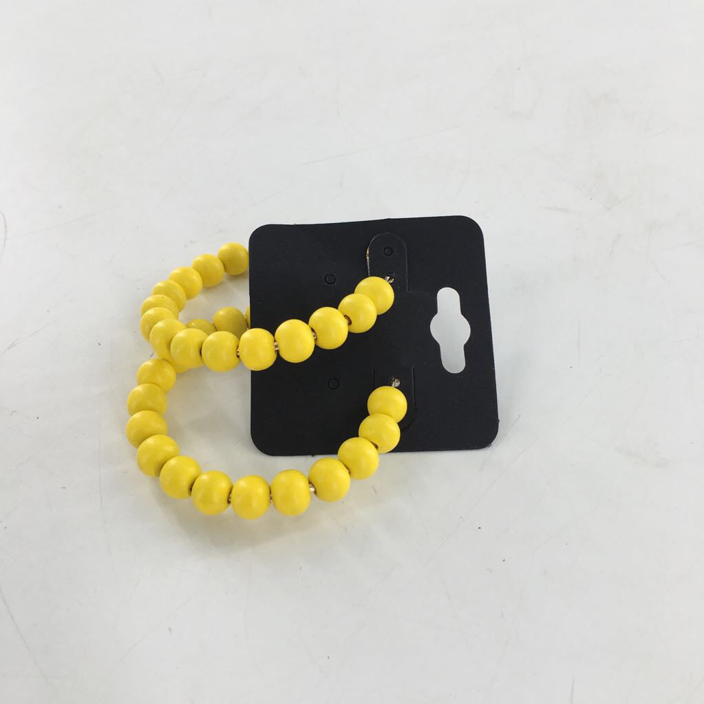 beaded hoop earrings-yellow