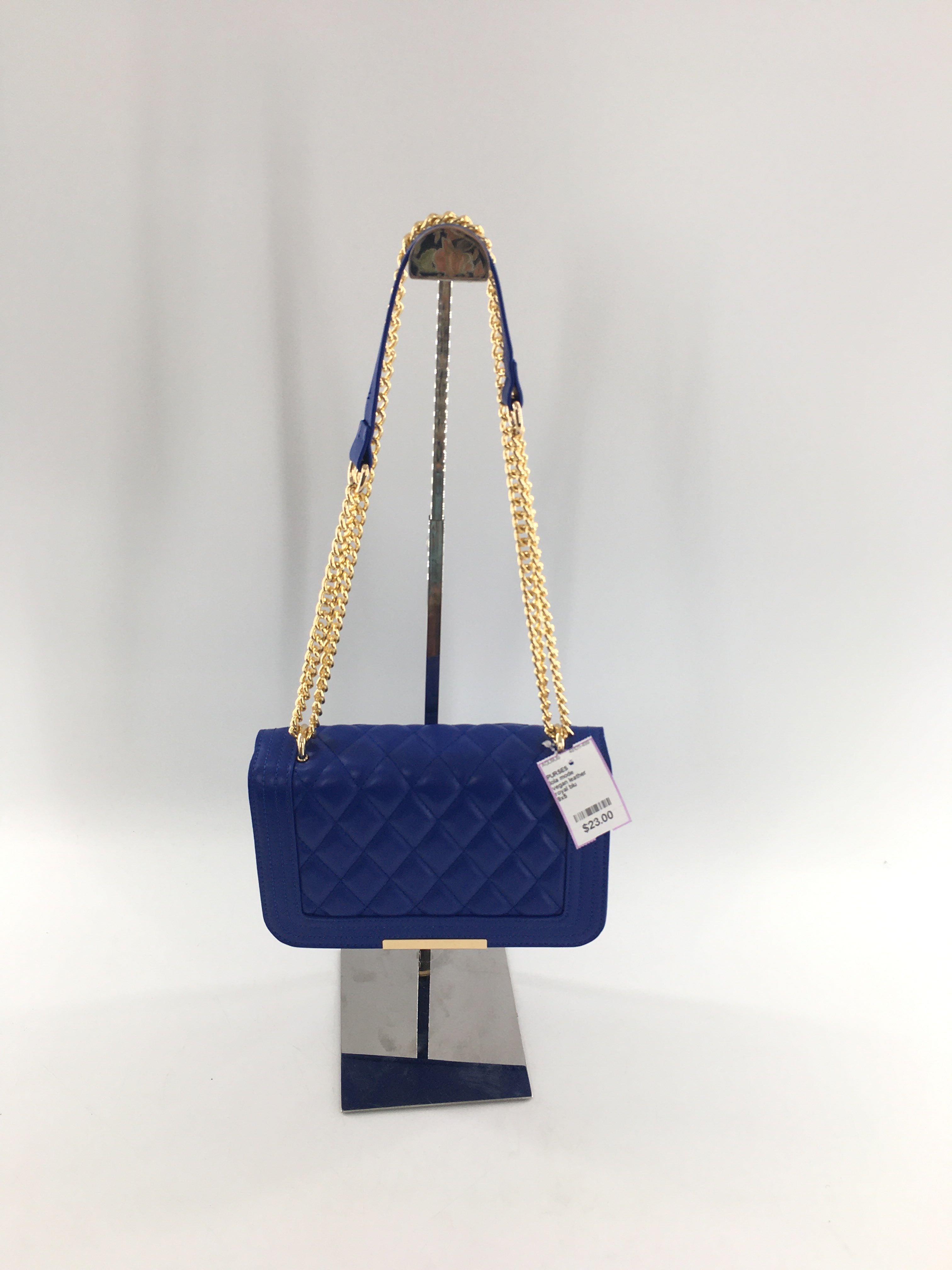 vegan leather quilted purse w/ chain strap