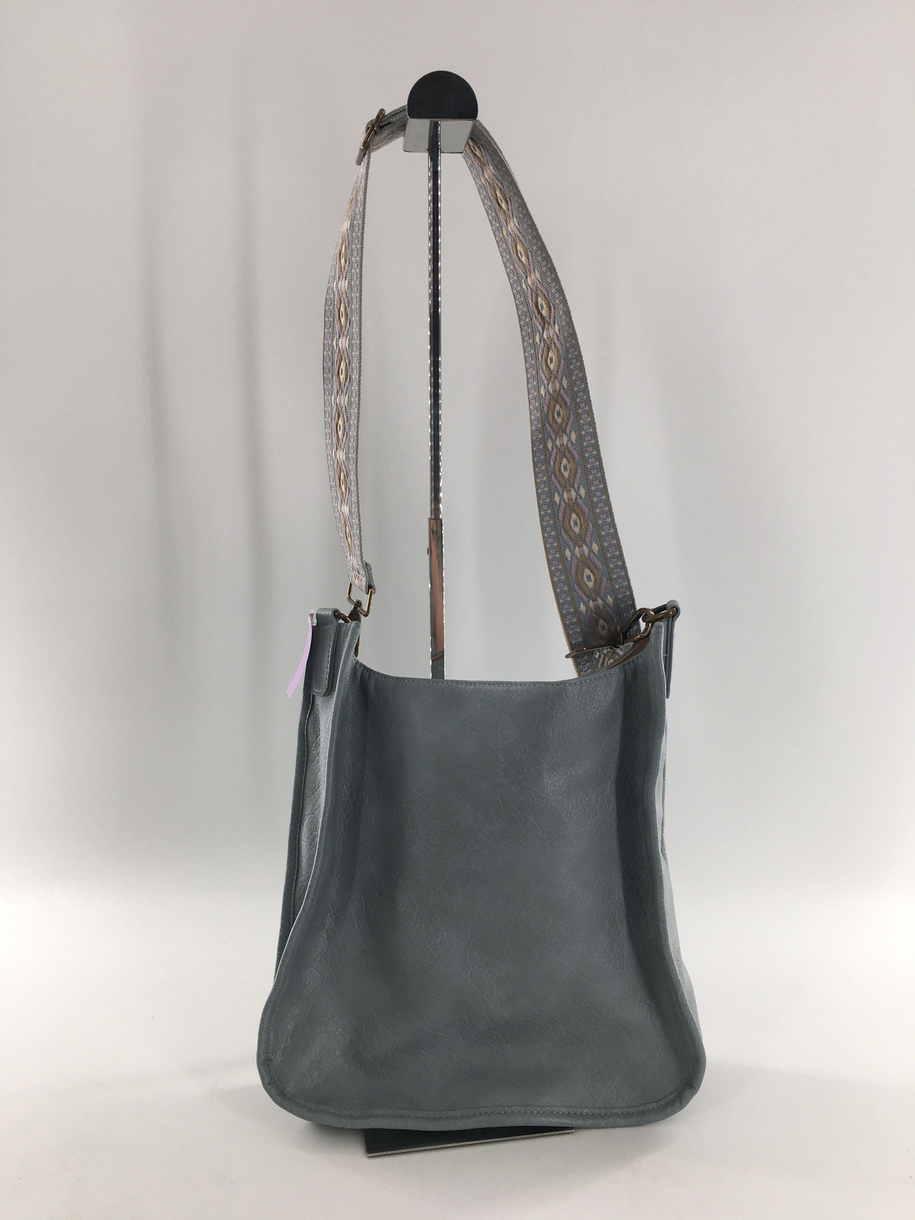 vegan leather woven strap crossbody