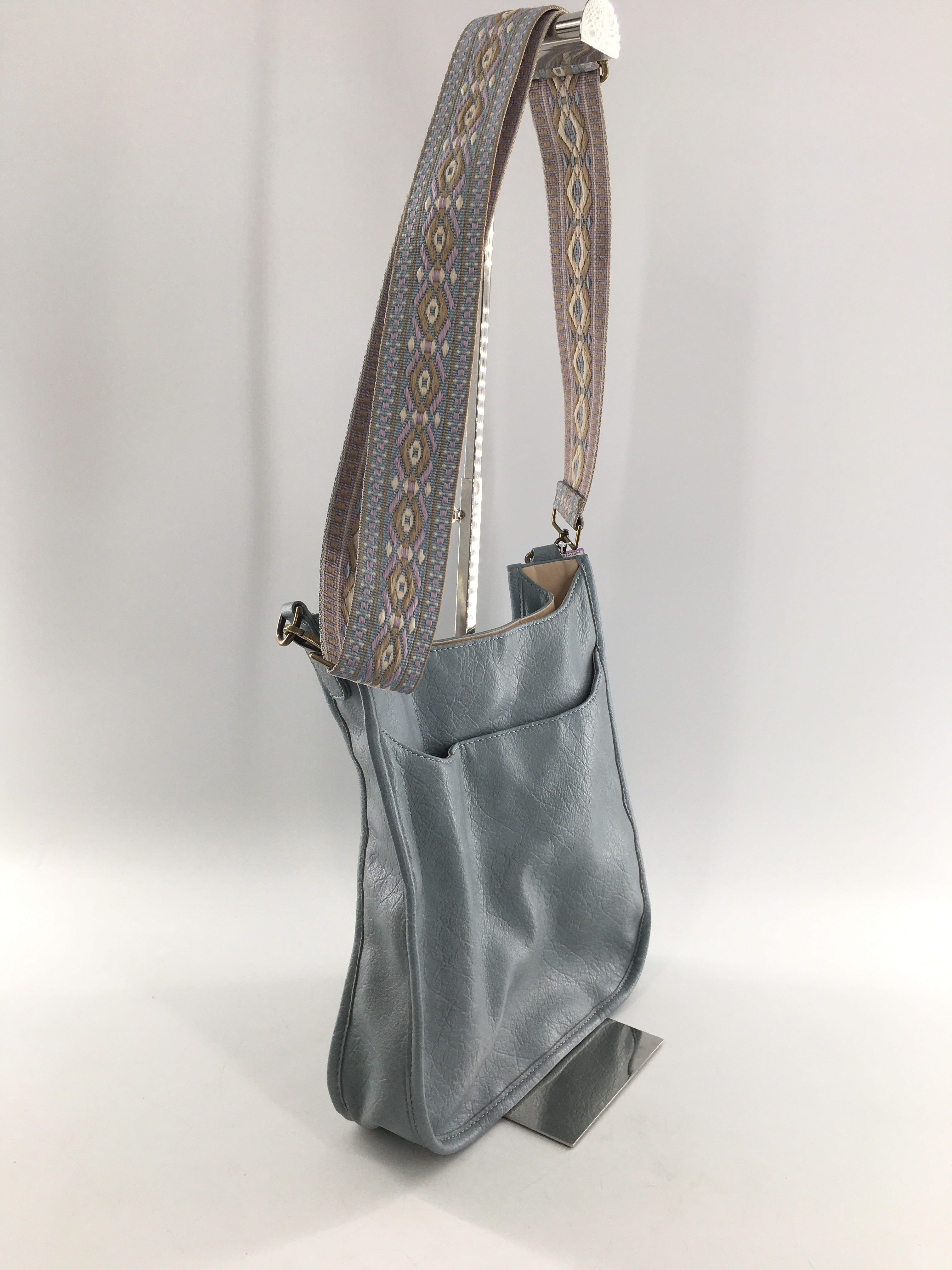 vegan leather woven strap crossbody