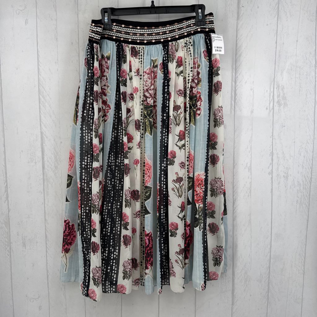 10 flo print pleated skirt