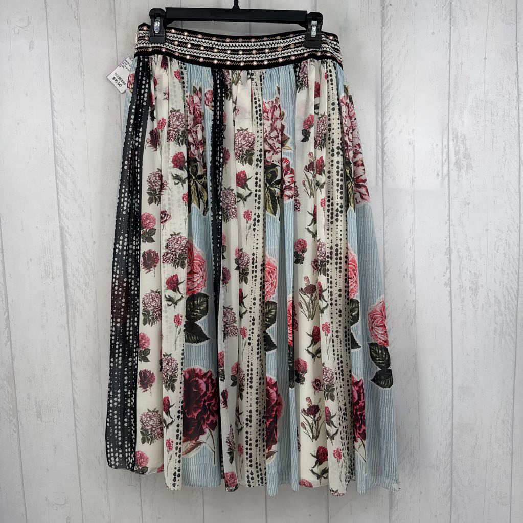 10 flo print pleated skirt