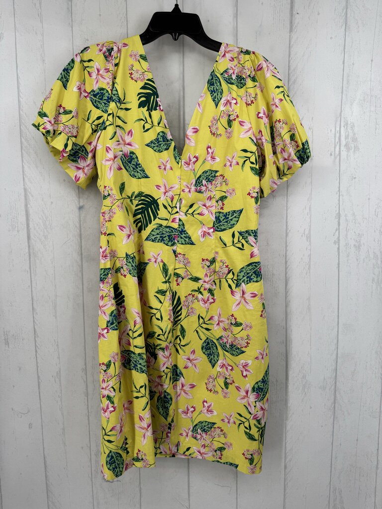 12 split neck flo print s/s dress