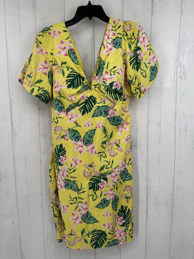 12 split neck flo print s/s dress