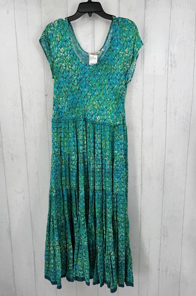 L printed tiered s/s dress