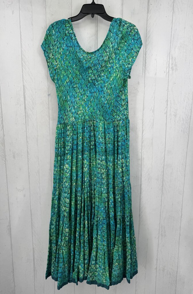 L printed tiered s/s dress