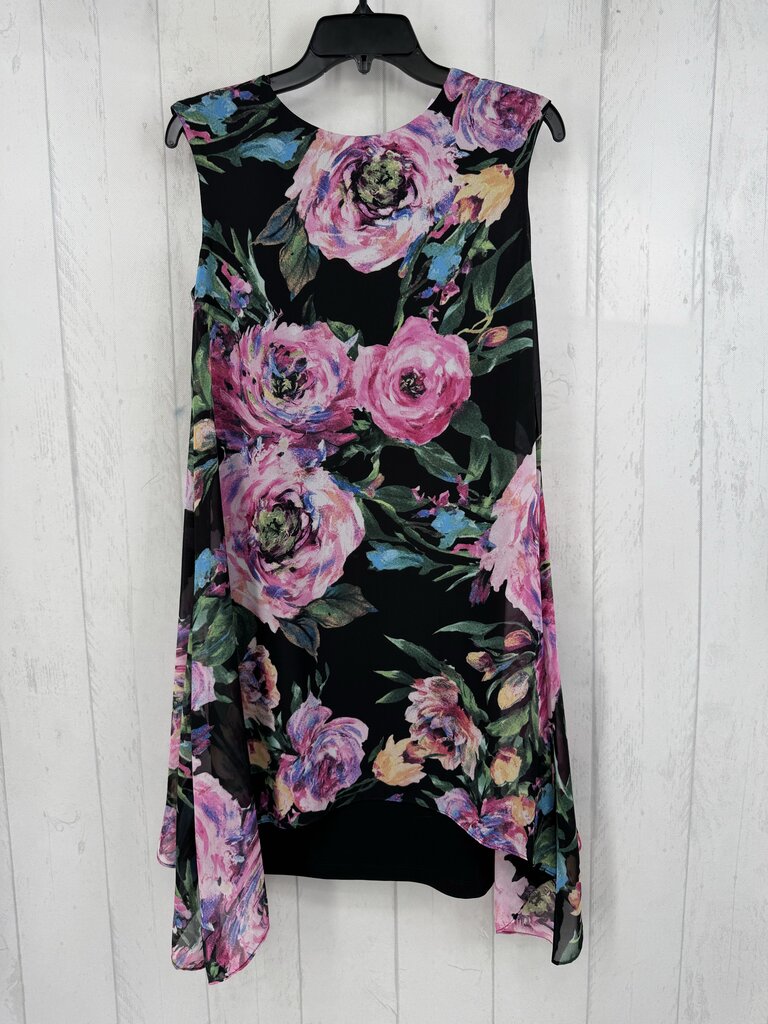 R40 6 flo print back zip slvls flowy dress
