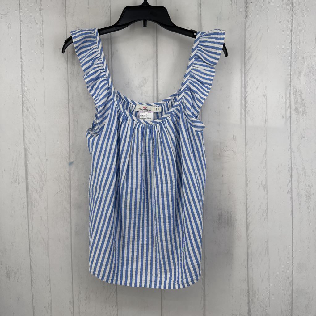XS striped ruffled tank
