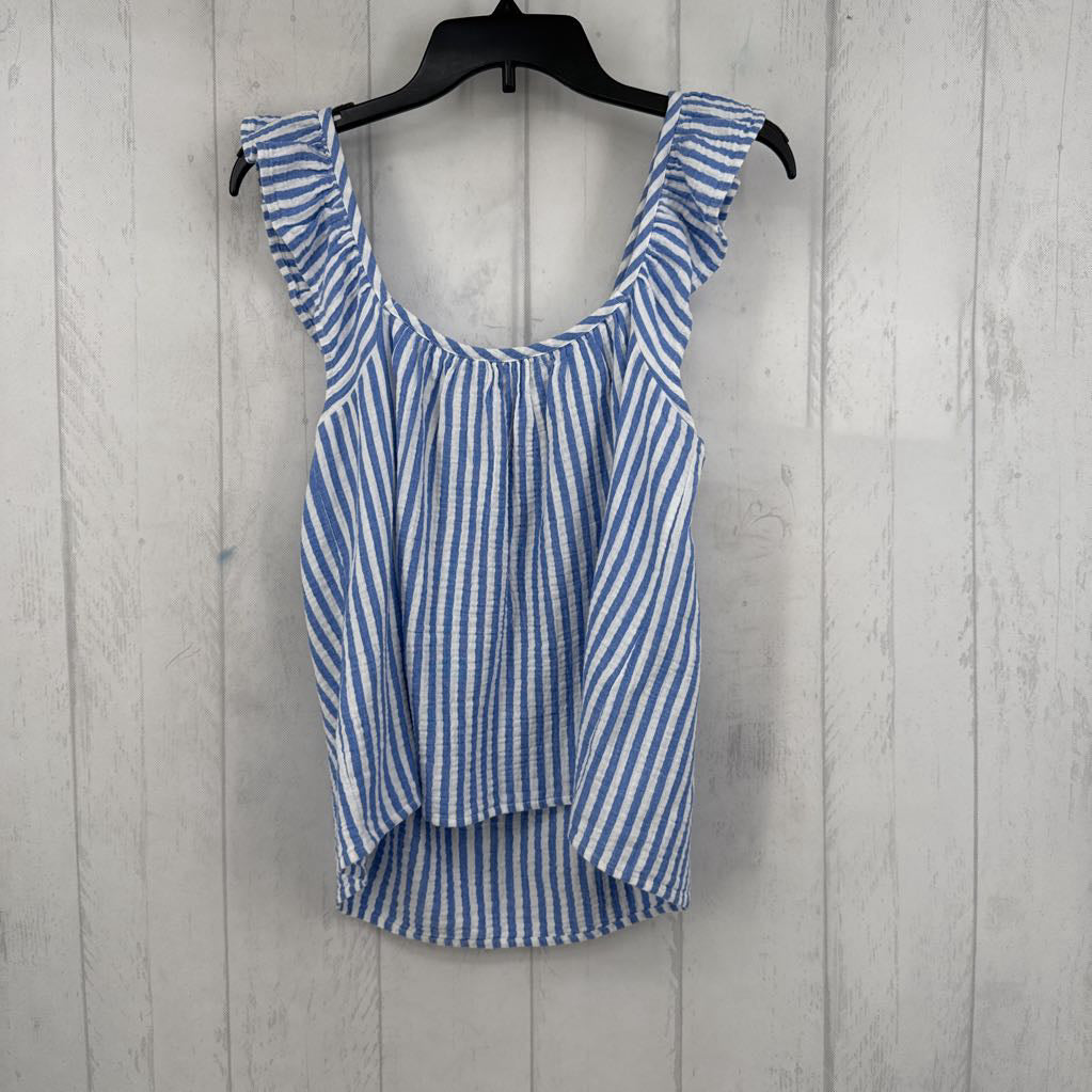 XS striped ruffled tank
