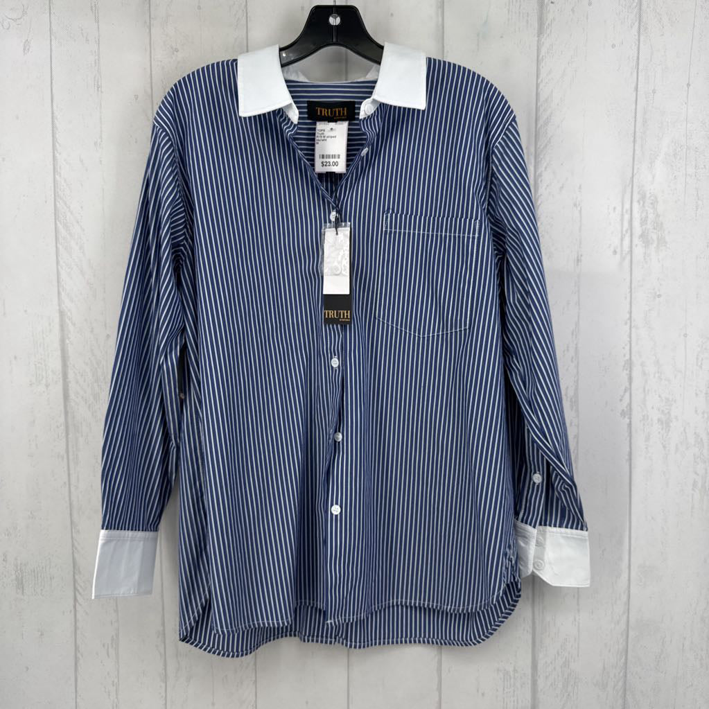 R78 M striped button down l/s top