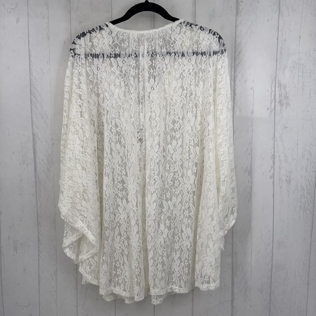 O/S lace fringe trim flowy top