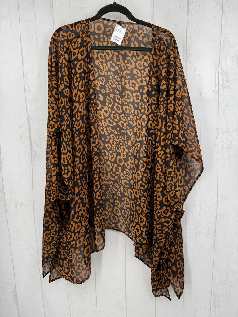 O/S animal print ruana
