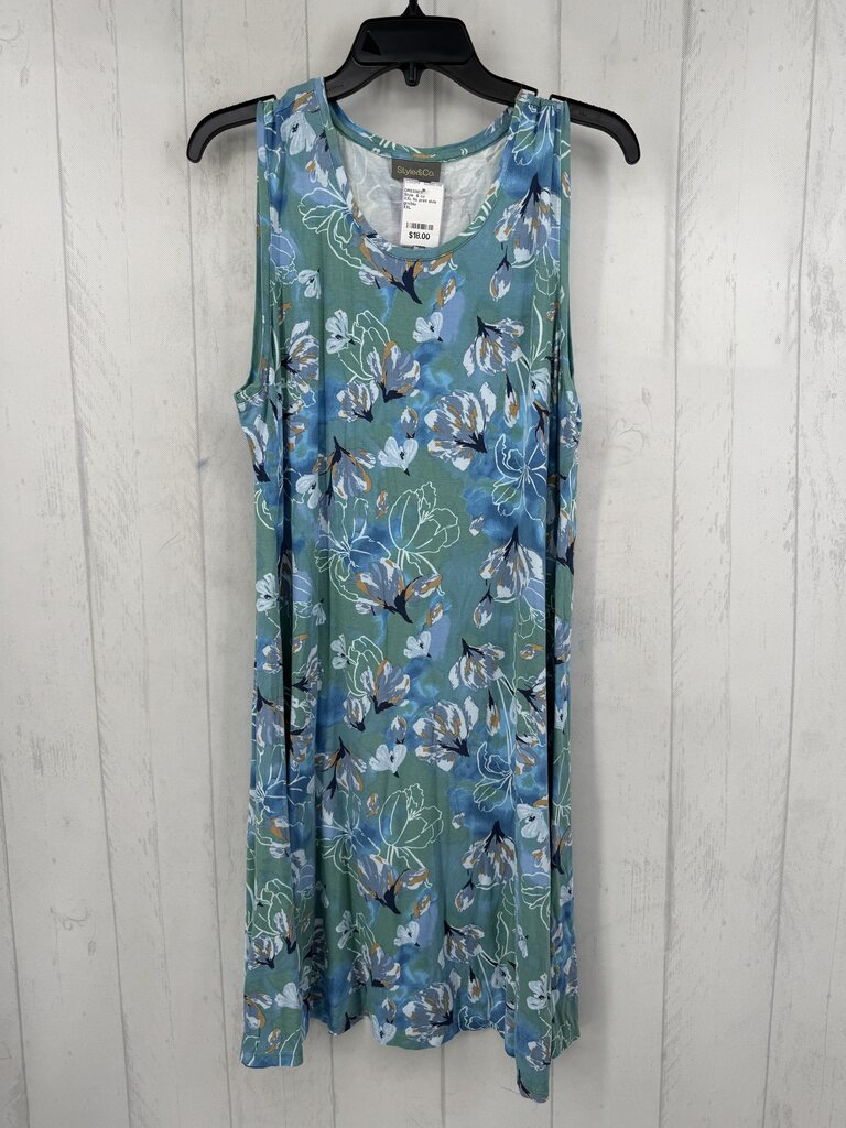 XXL flo print slvls dress