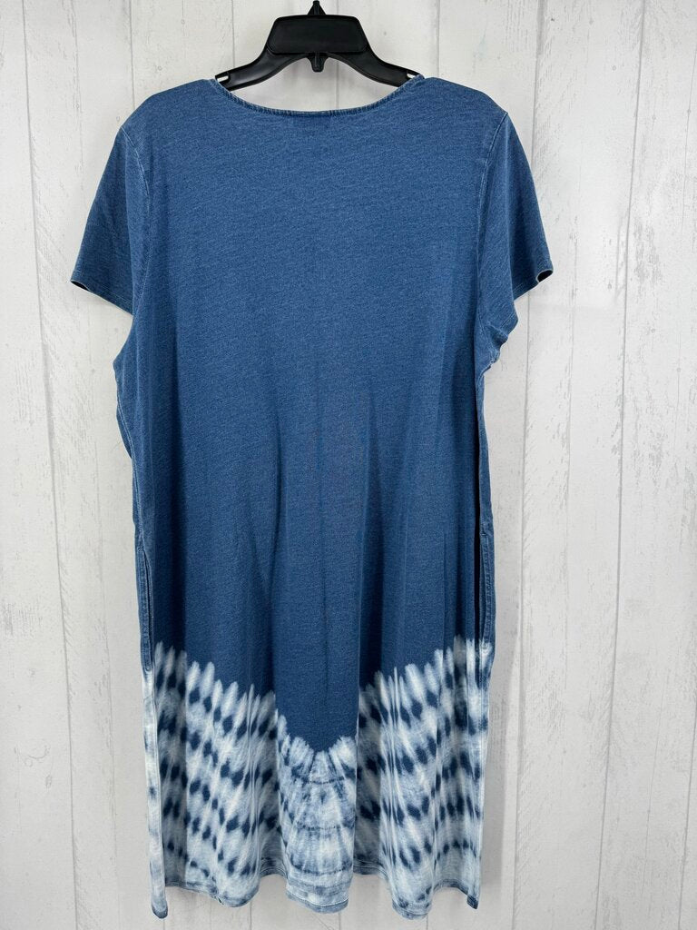 XL tie-dye hem s/s dress