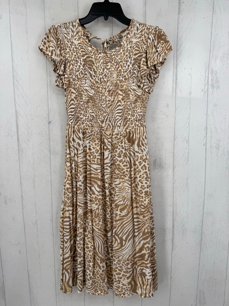 M smocked animal print s/s dress