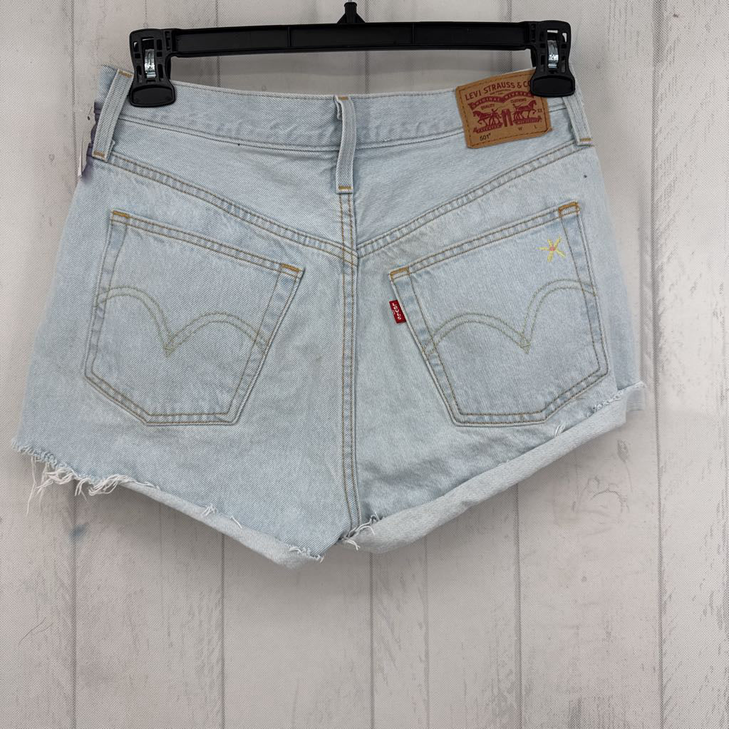 29 flo embroidered cutoff jean shorts