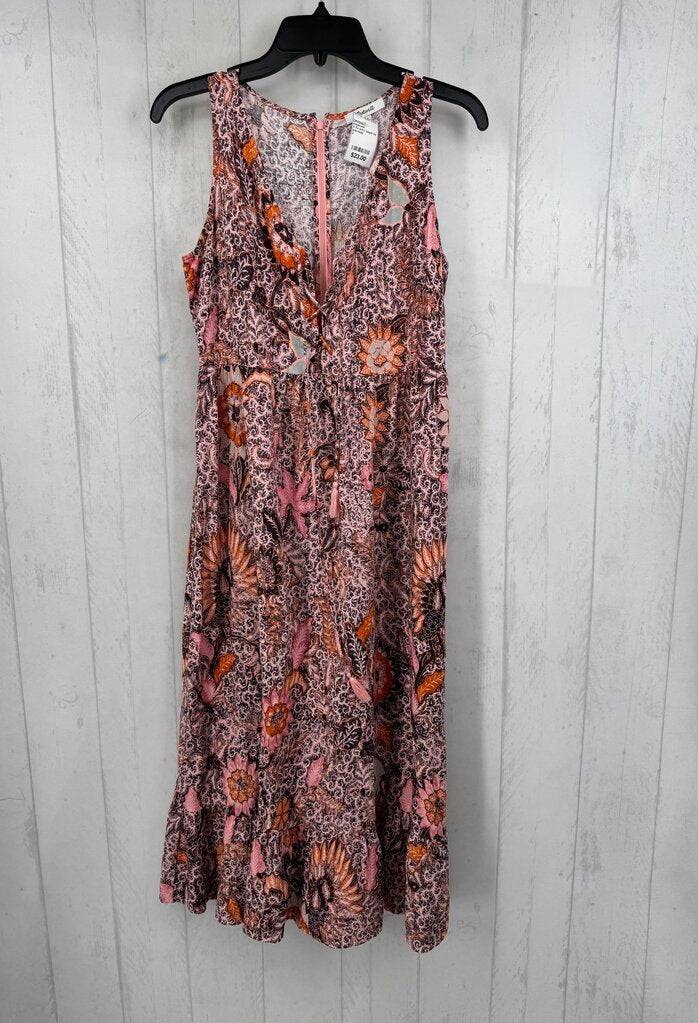 4 flo print tassel tie slvls maxi dress