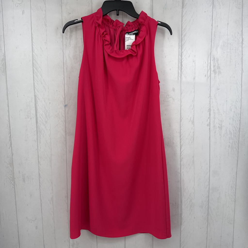 10 ruffled neckline slvls sheathdress