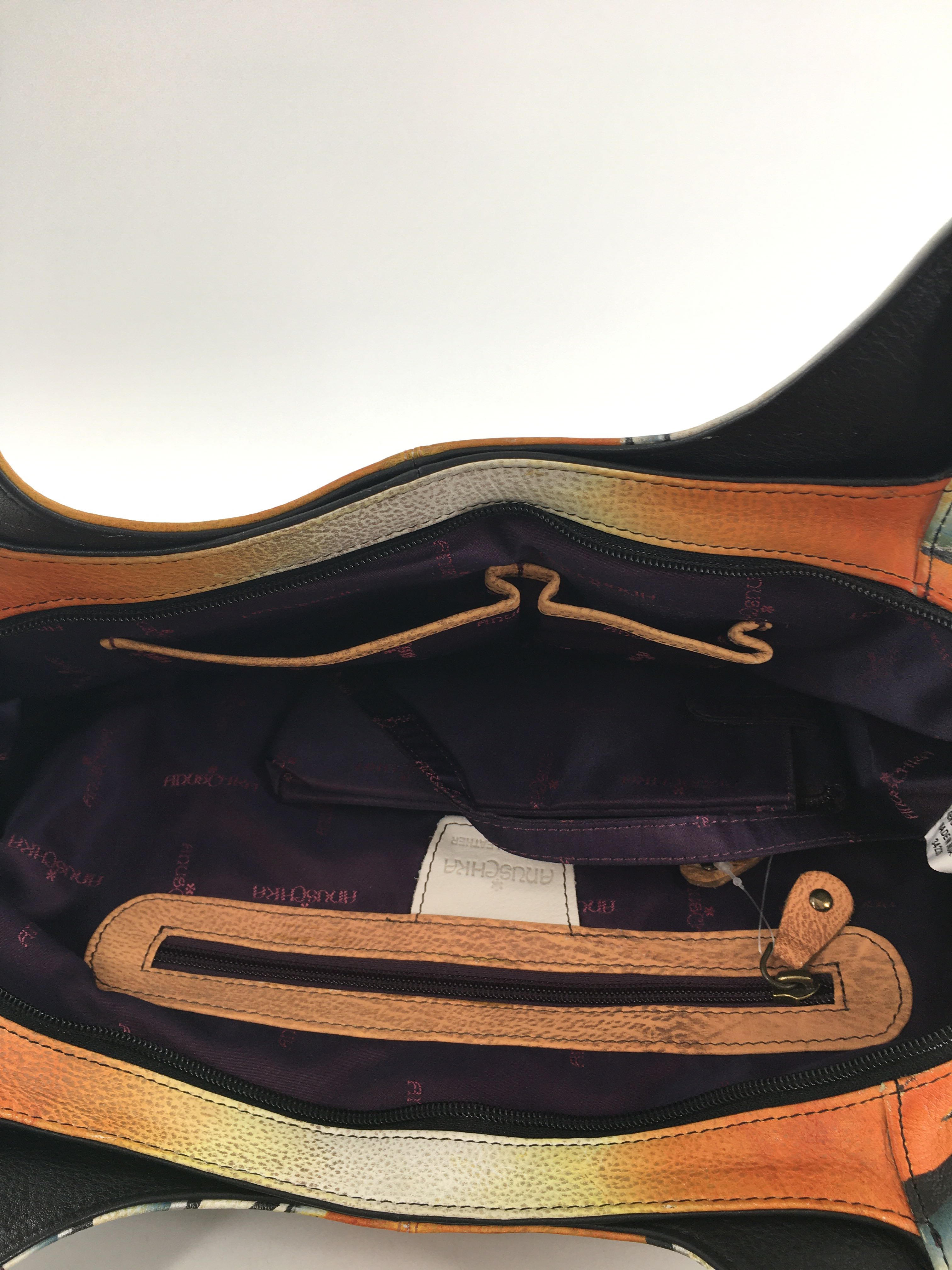 hand painted shoulderbag w/ 2 pouches