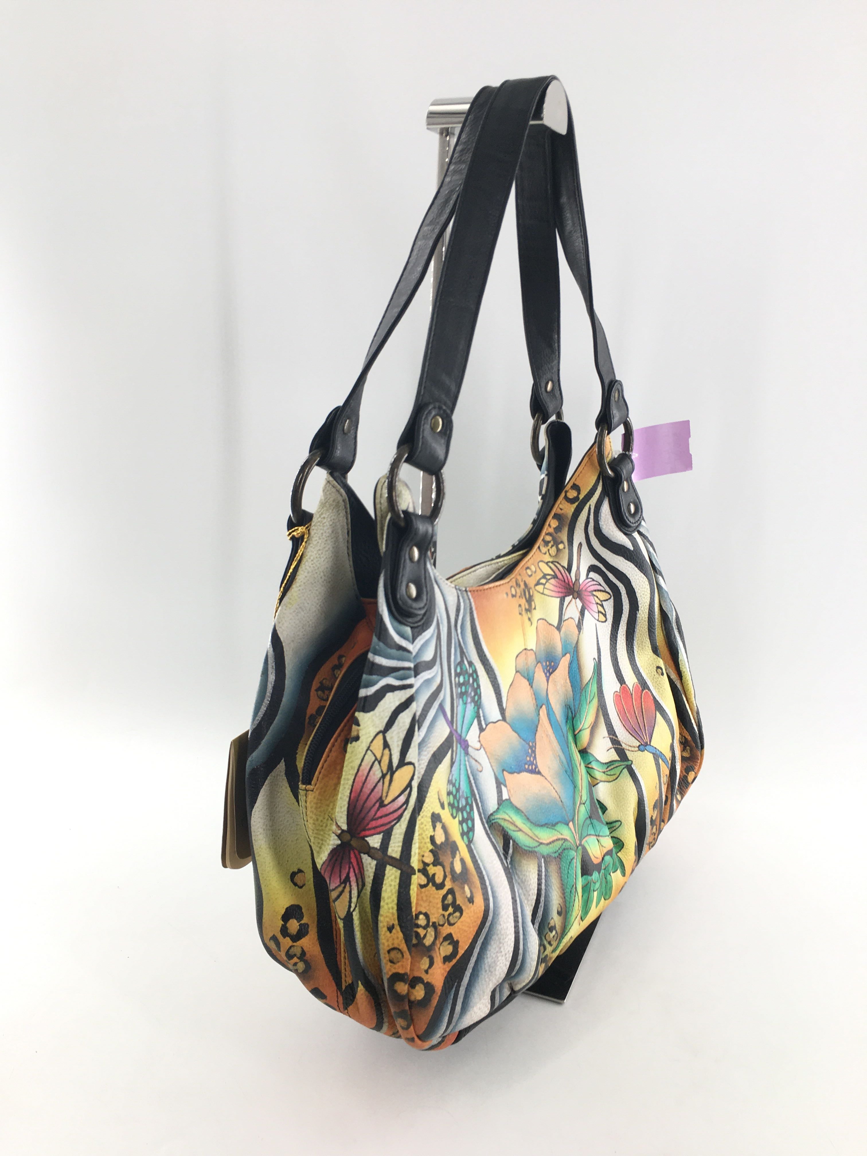 hand painted shoulderbag w/ 2 pouches
