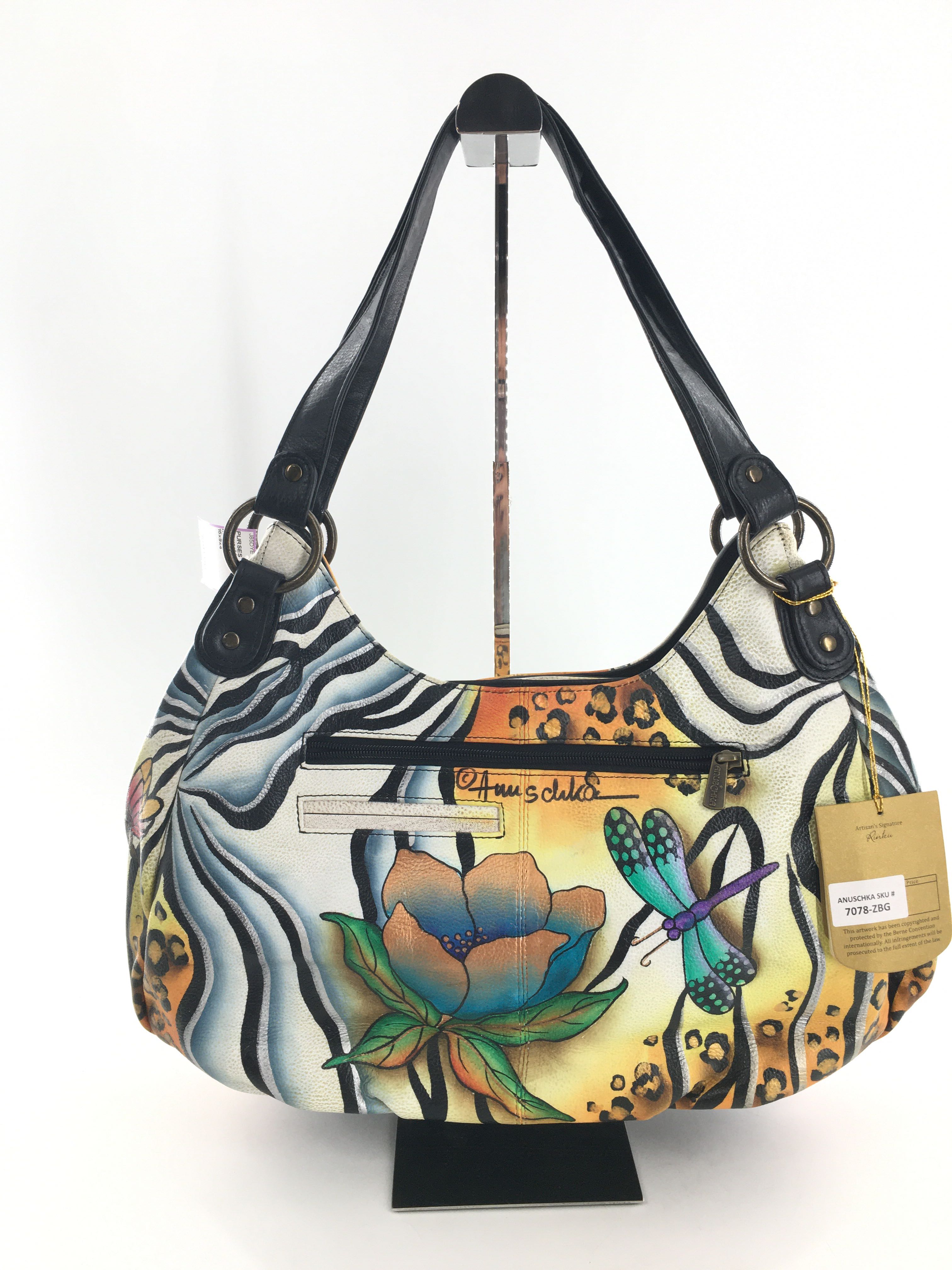 hand painted shoulderbag w/ 2 pouches