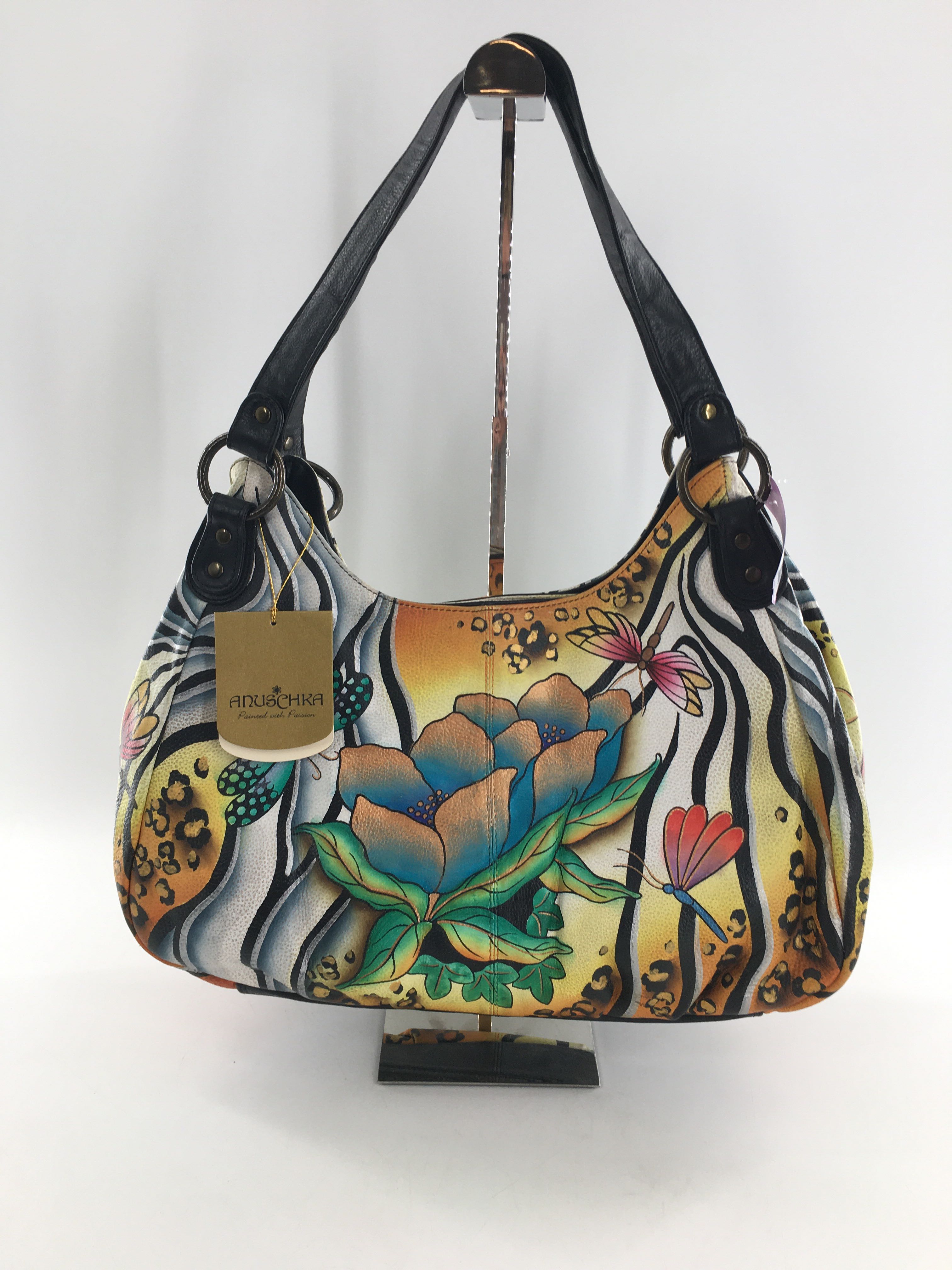 hand painted shoulderbag w/ 2 pouches