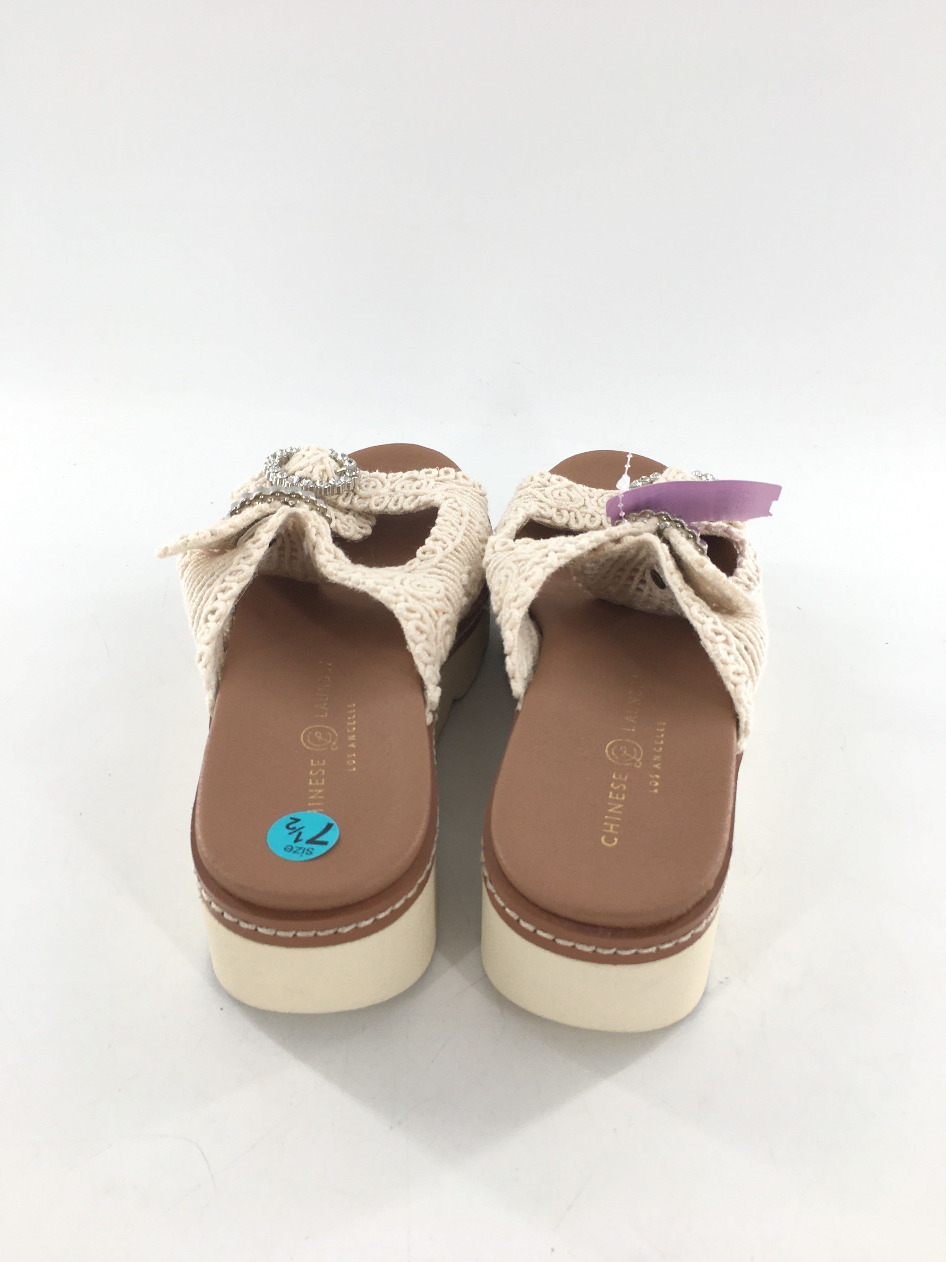 7.5 crochet embelished buckle sandal