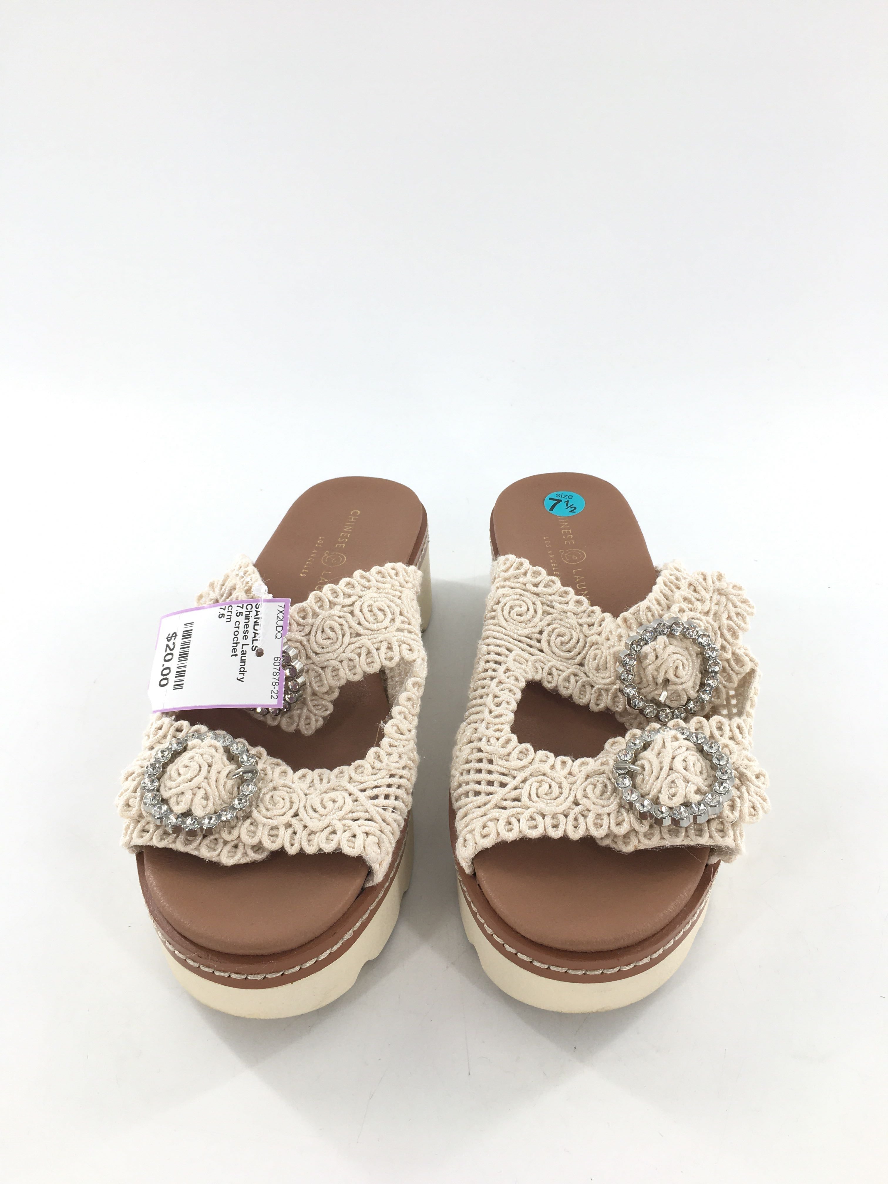 7.5 crochet embelished buckle sandal