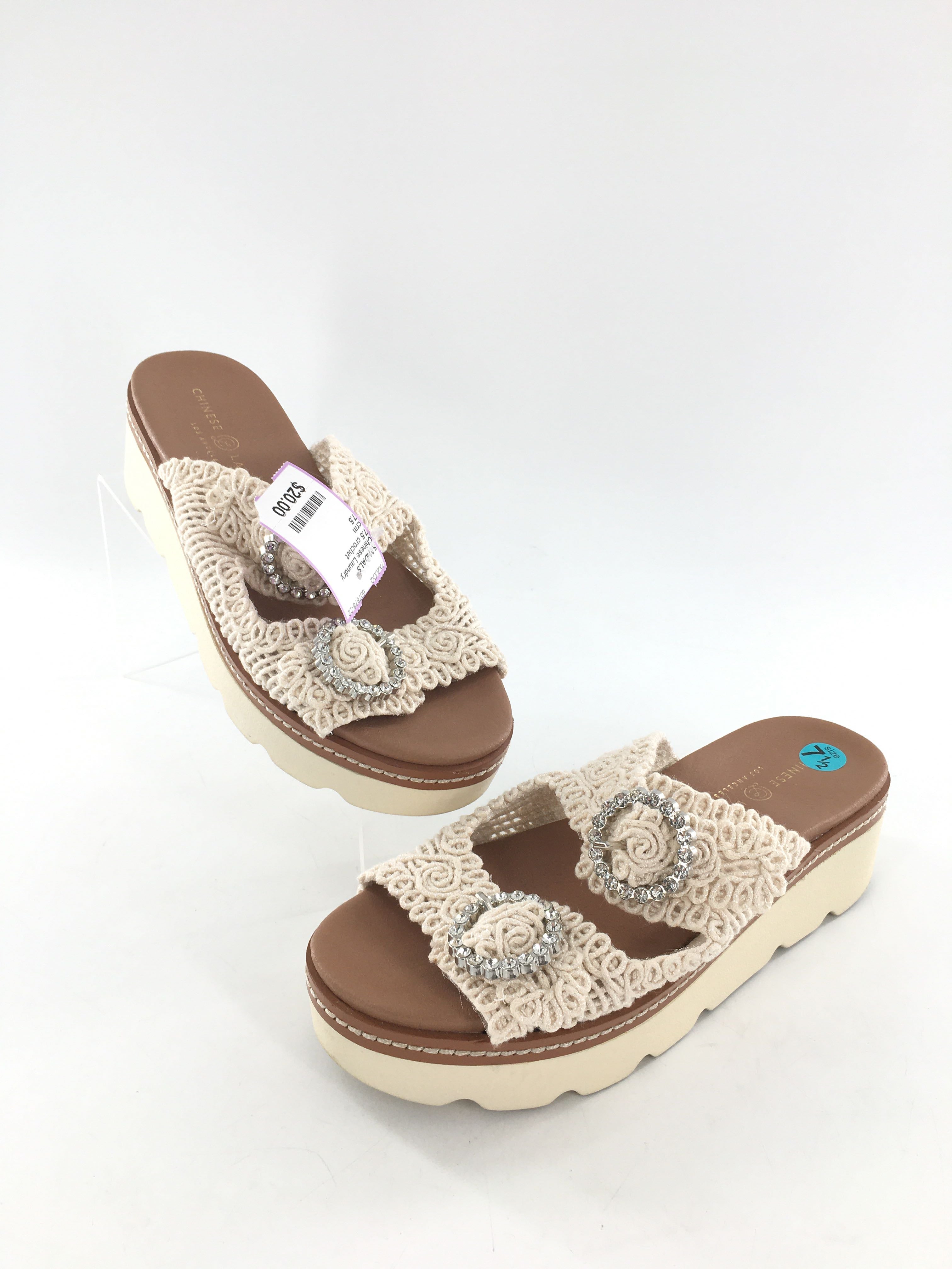 7.5 crochet embelished buckle sandal