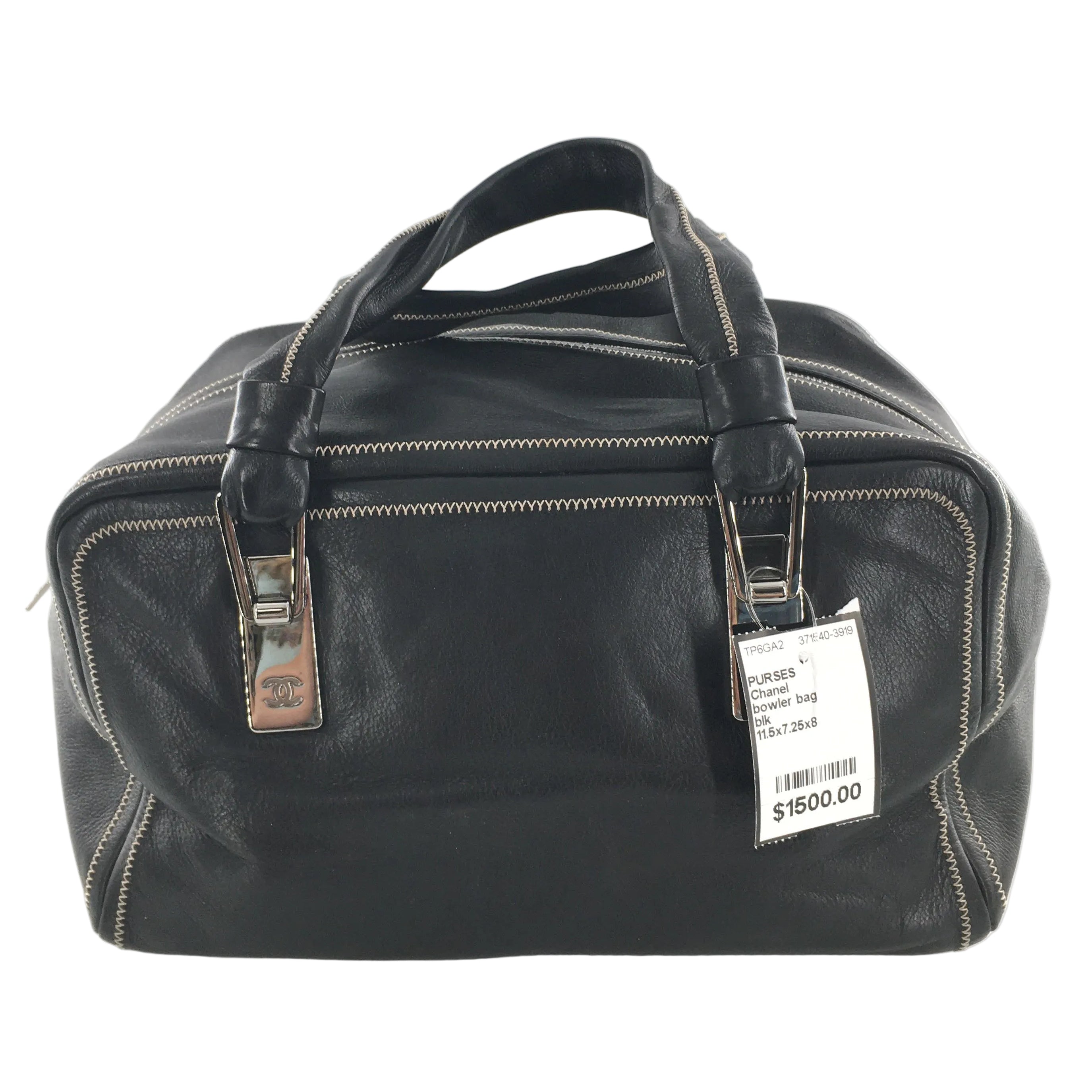 Chanel CC Bowler Leather Handbag