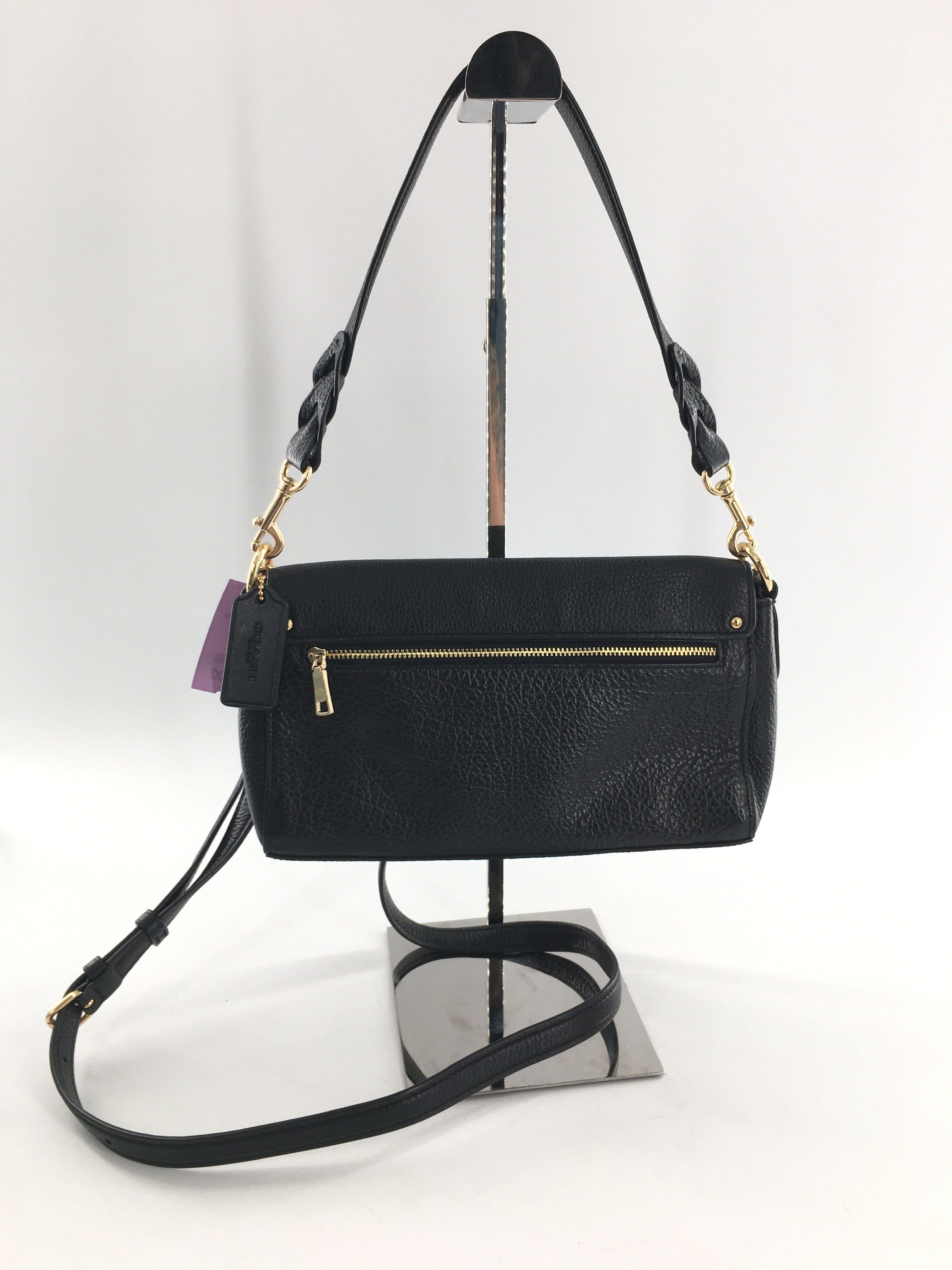 front flap textured shoulder bag