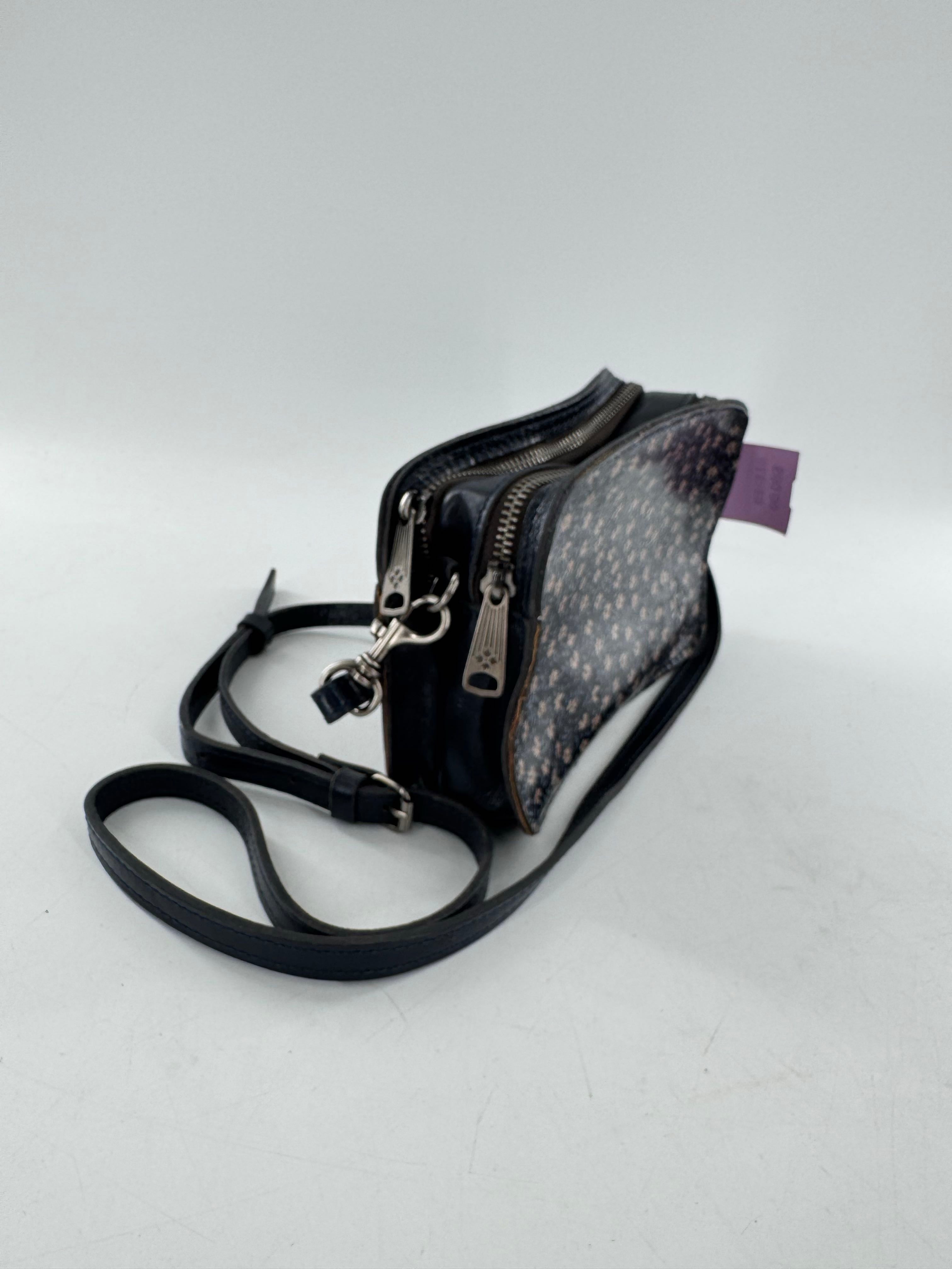 leather flo print crossbody