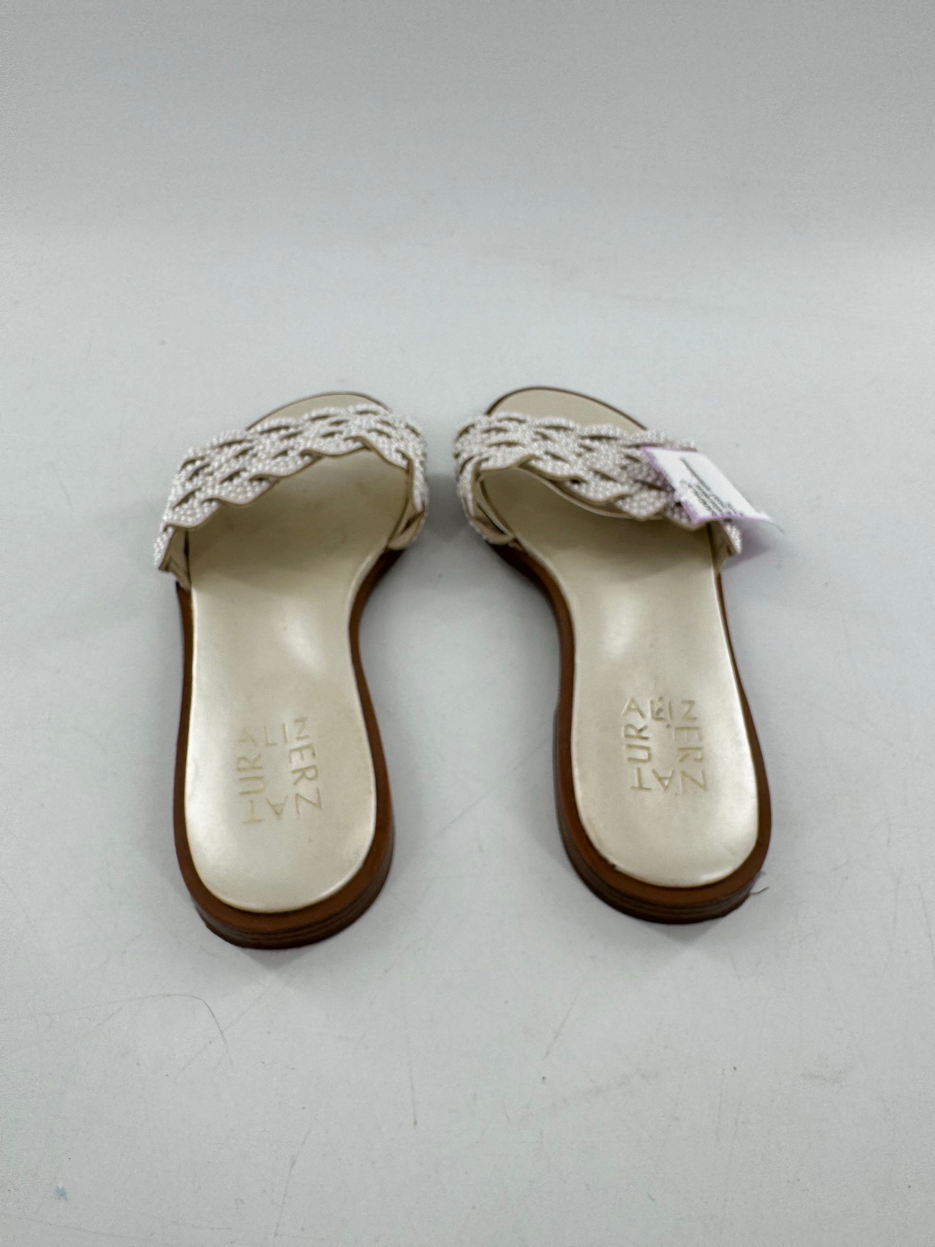6 pearl embelished slide sandal