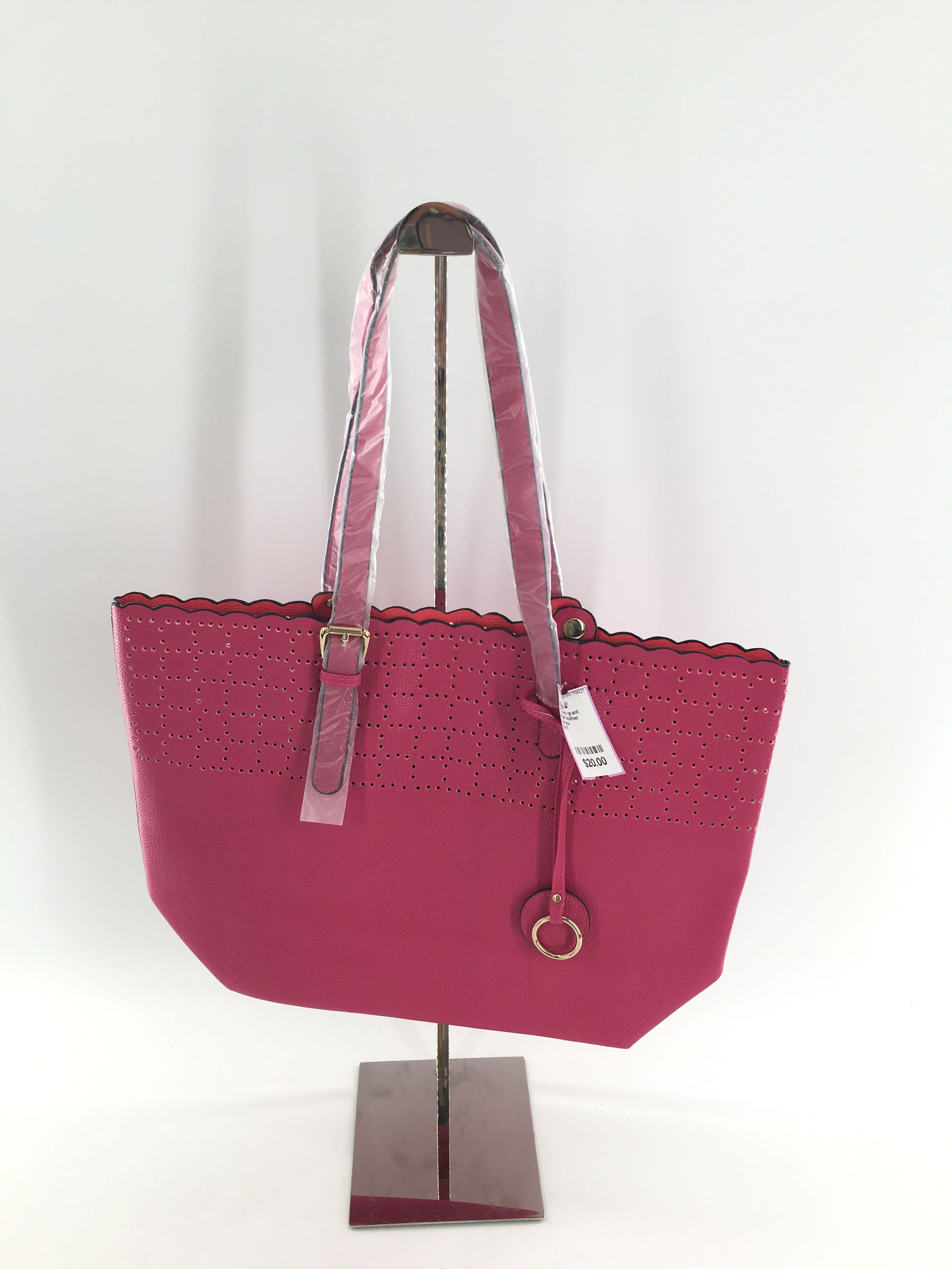vegan leather perforated tote bag