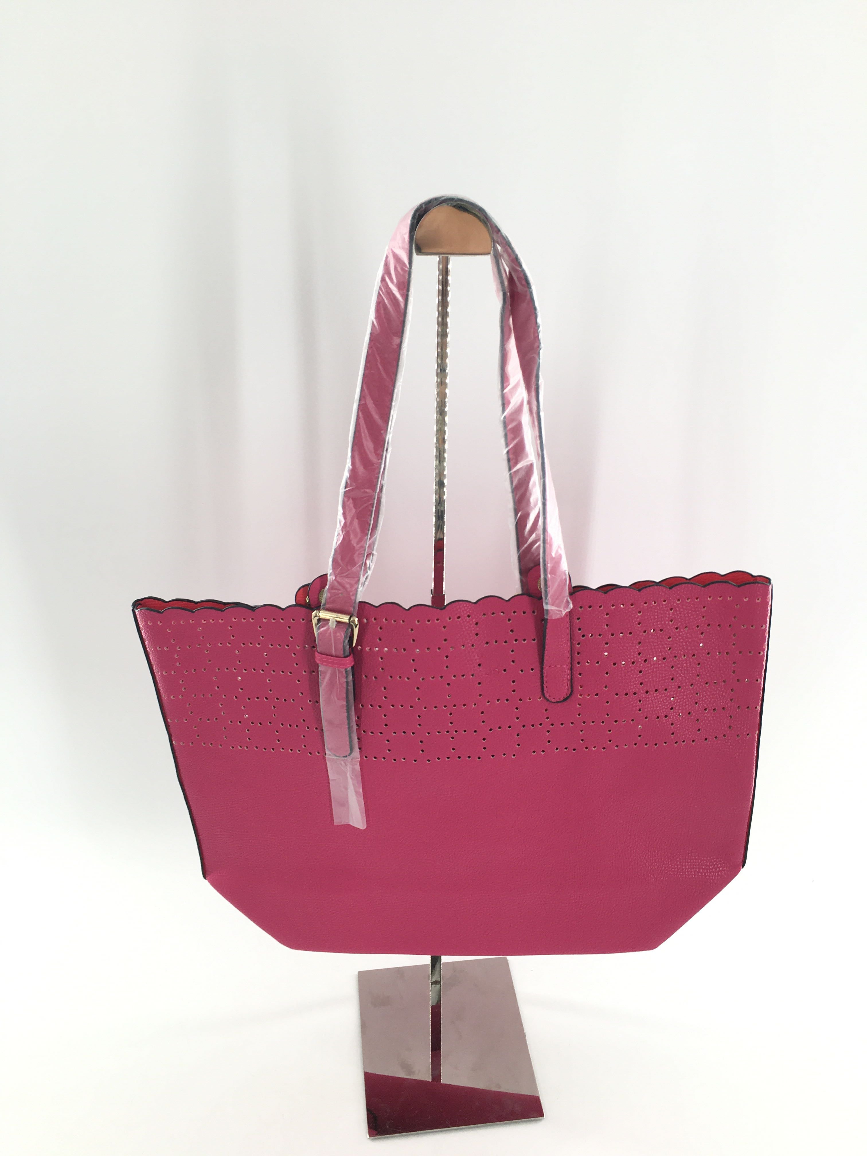vegan leather perforated tote bag