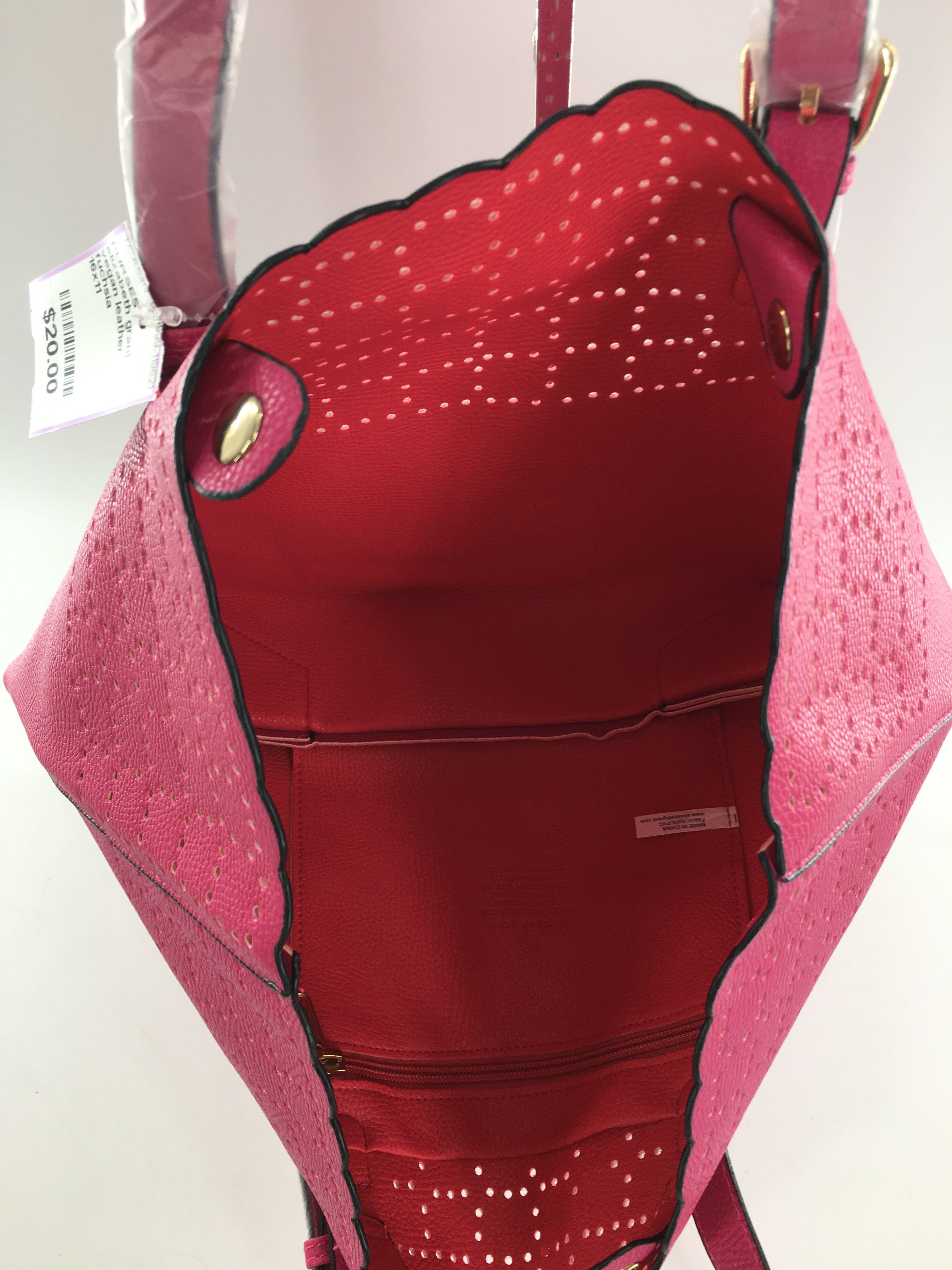 vegan leather perforated tote bag