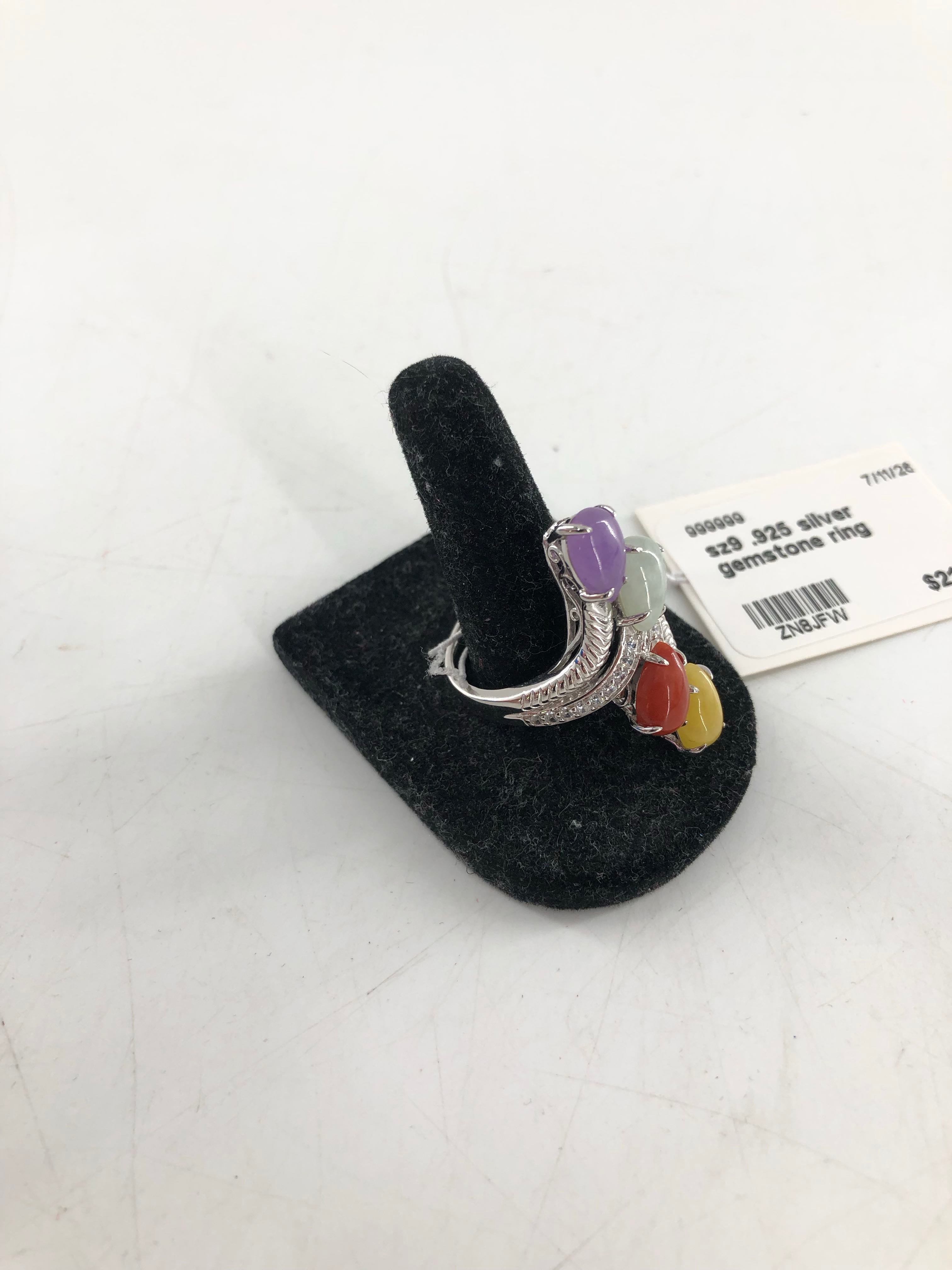sz9 .925 silver gemstone ring
