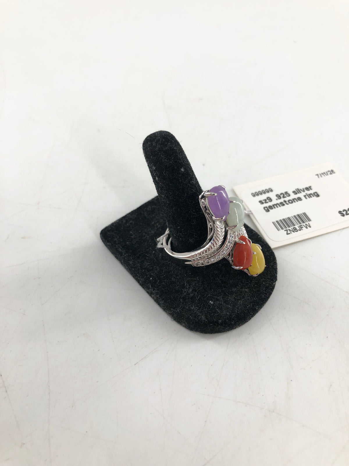 sz9 .925 silver gemstone ring