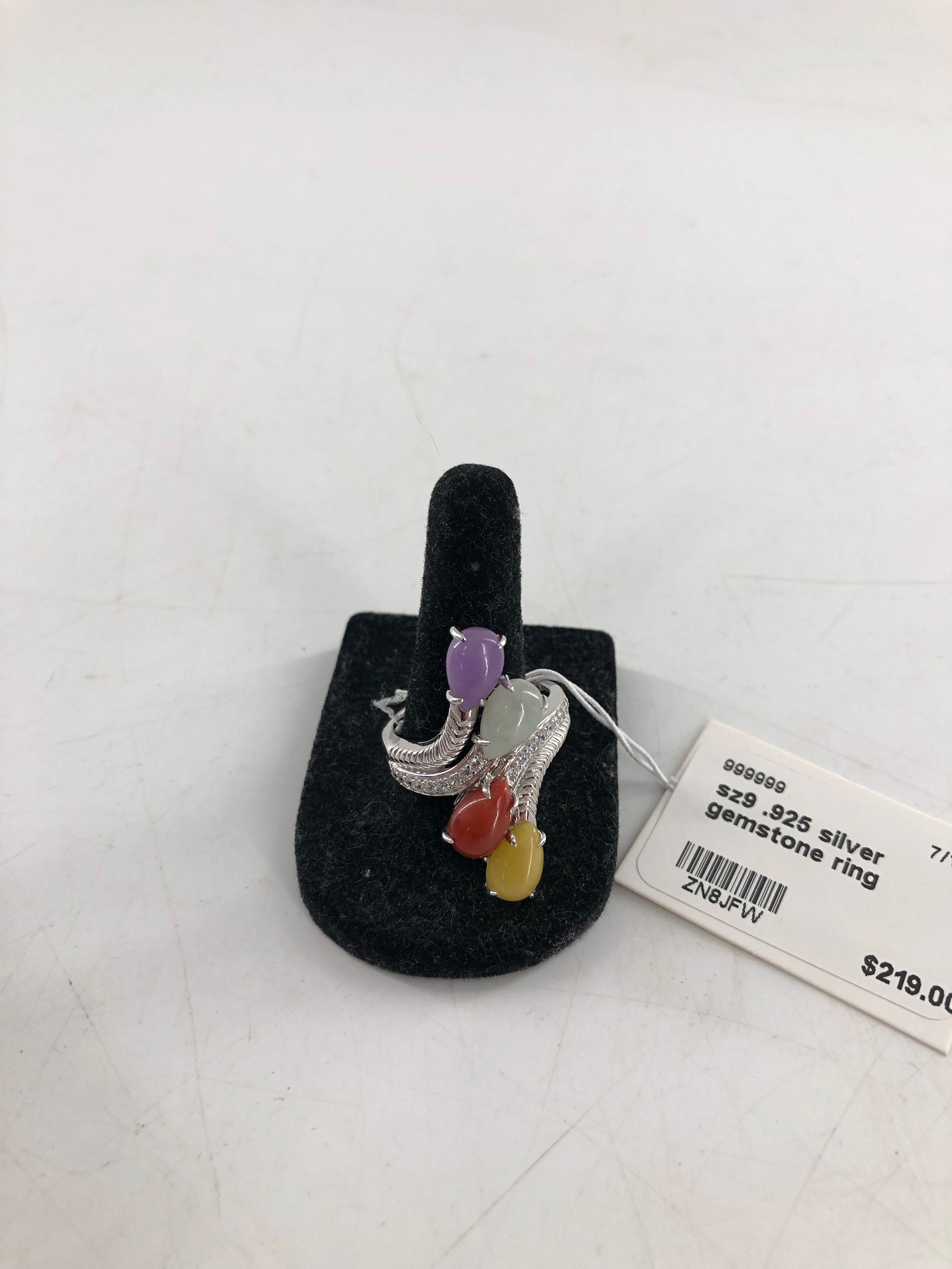sz9 .925 silver gemstone ring