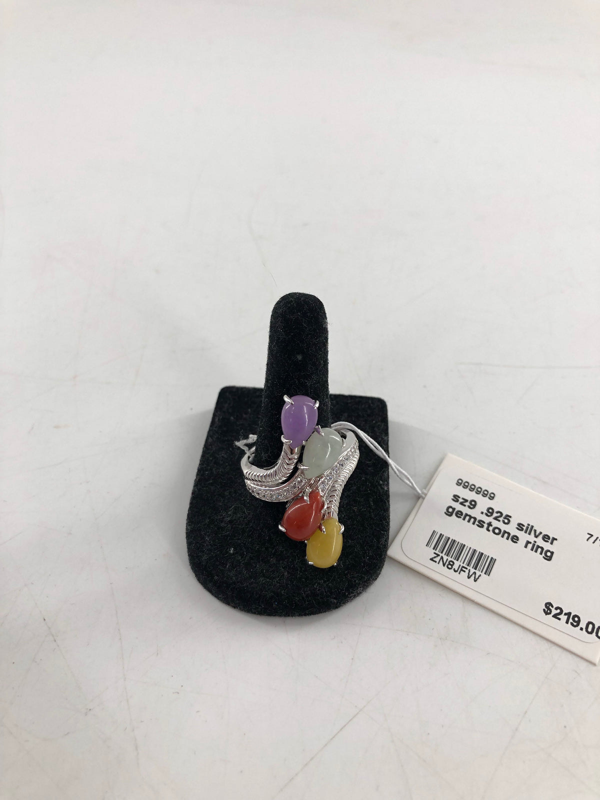 sz9 .925 silver gemstone ring