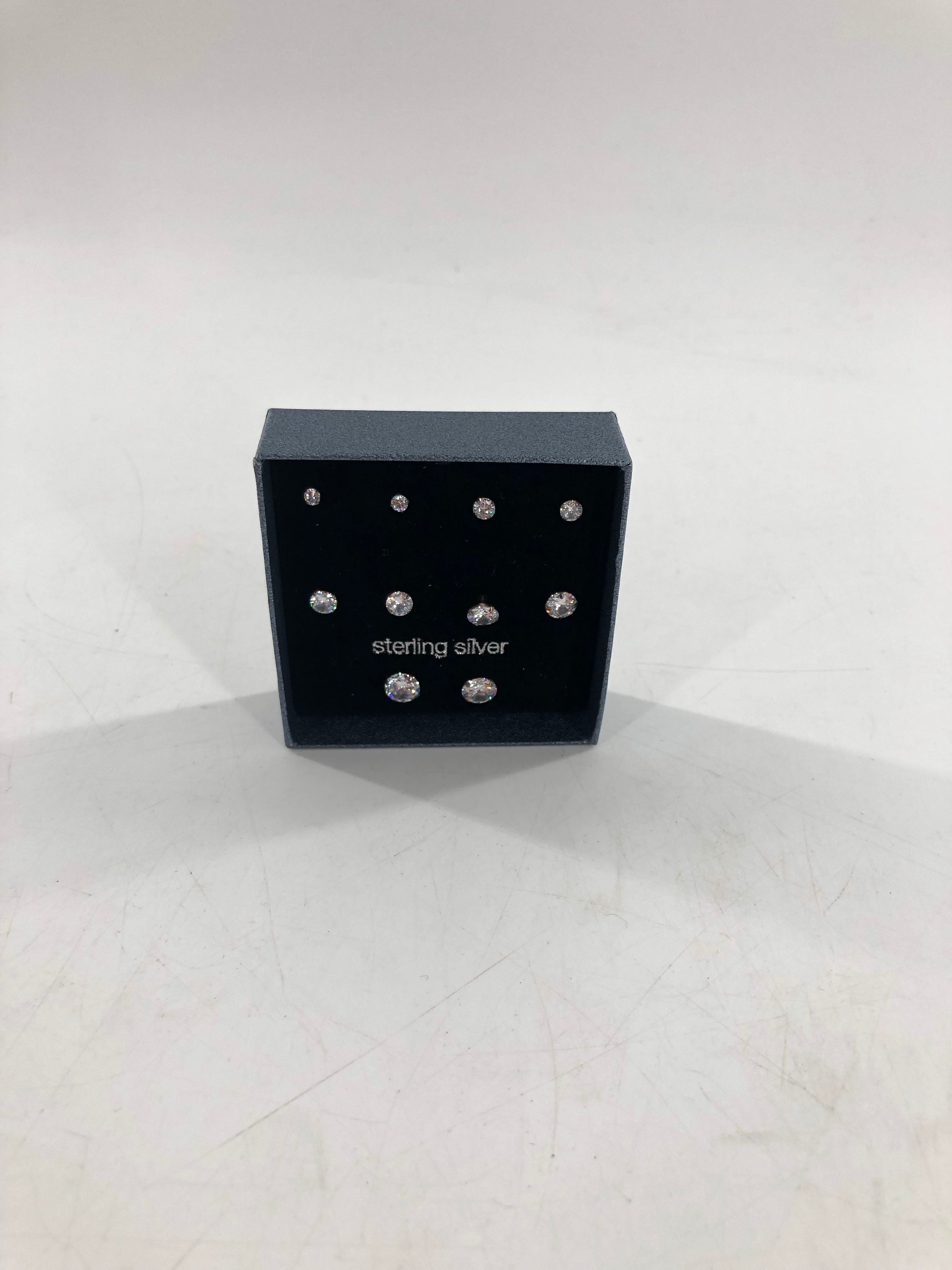 sterling silver cz stud earrings