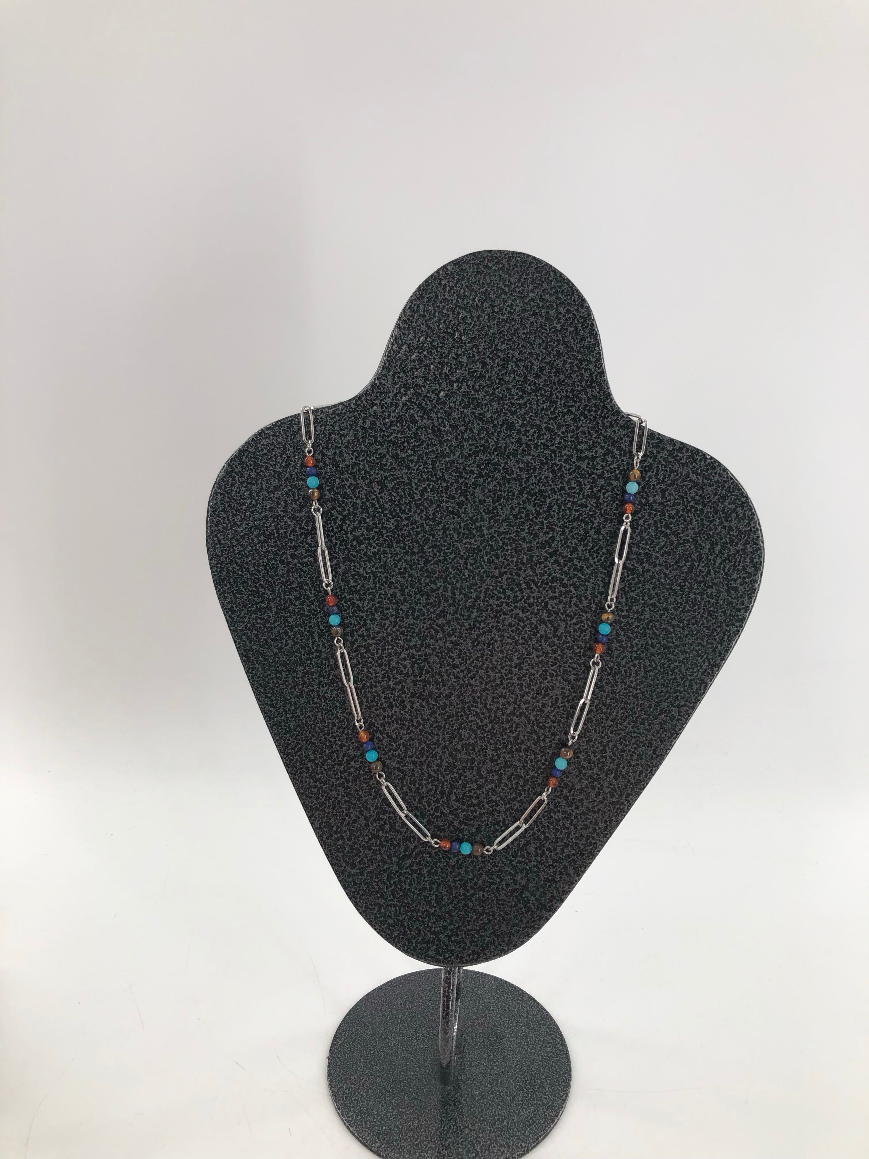 10" multi color gemstone beaded necklace