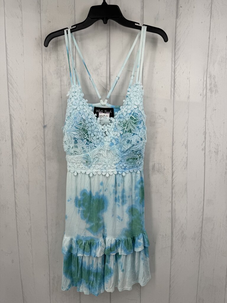 XL floral lace tie-dye slvls romper