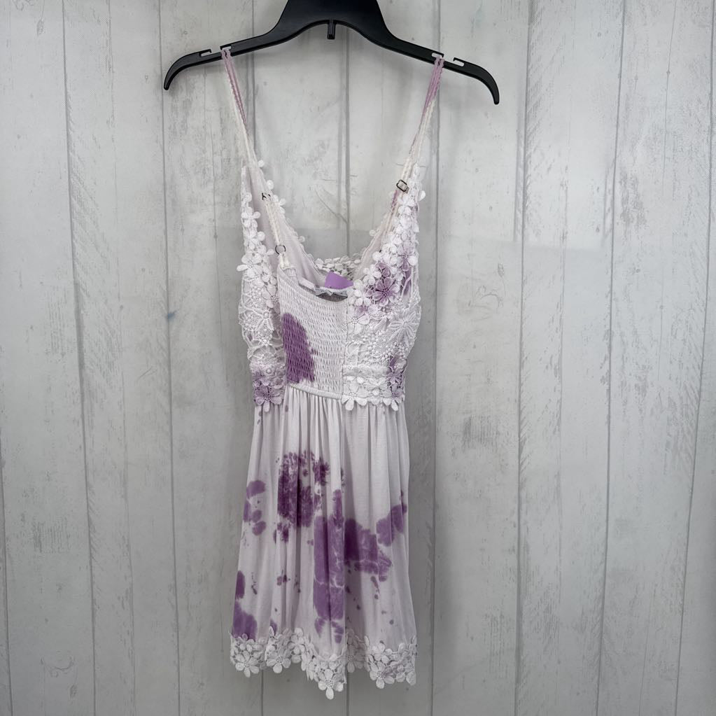 XL floral lace tie-dye tank