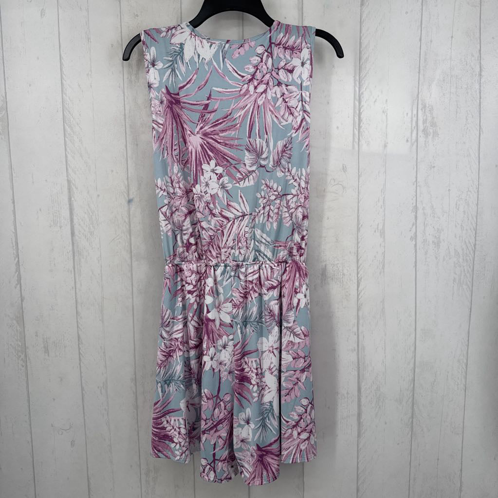 XL flo print crossover slvls romper