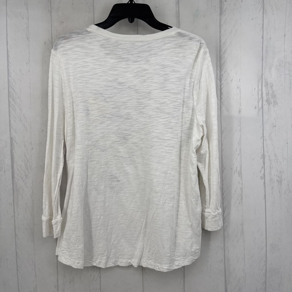 L embelished flo 3/4 slv top
